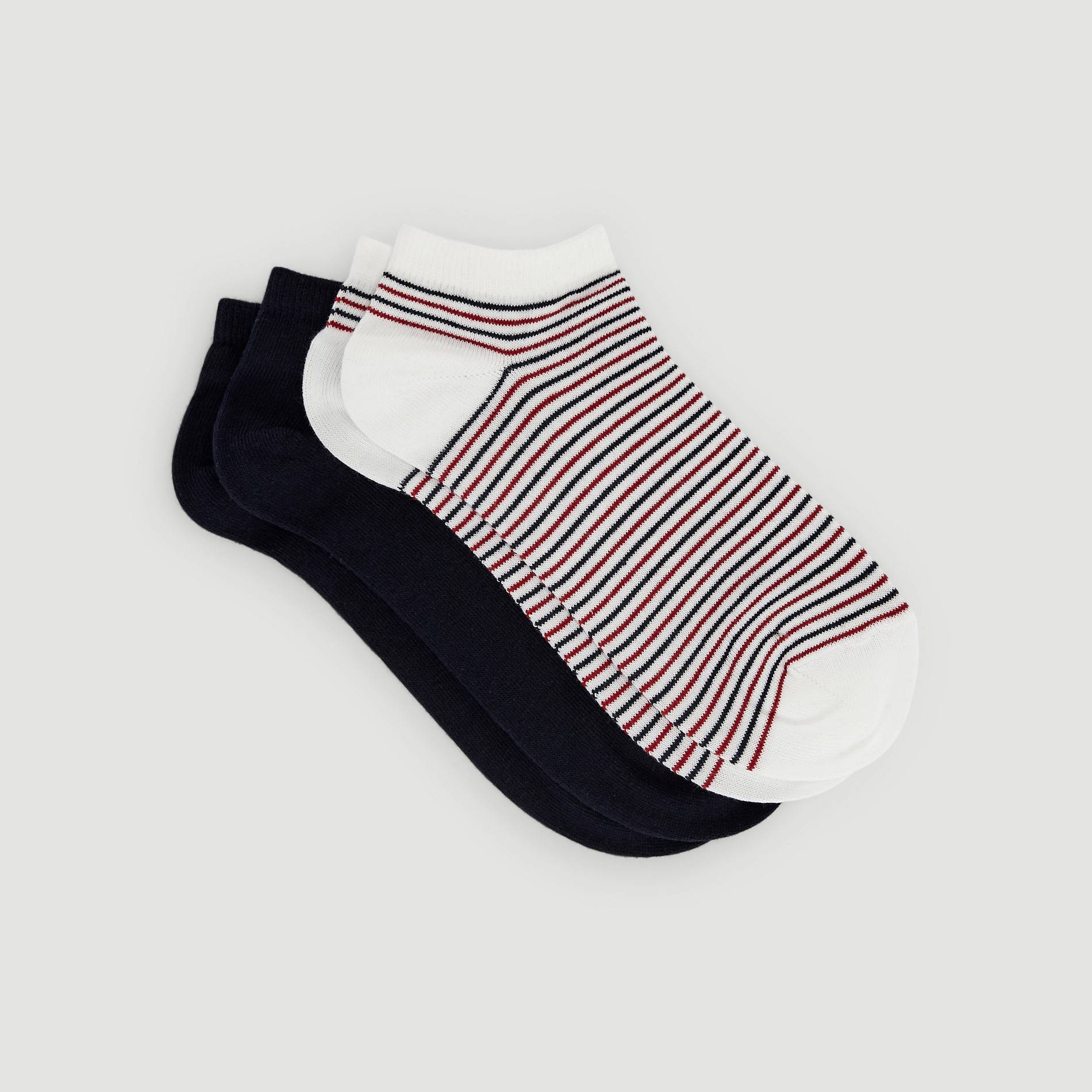 Lot de 2 paires de chaussettes invisibles, Bleu marine, large image number 1