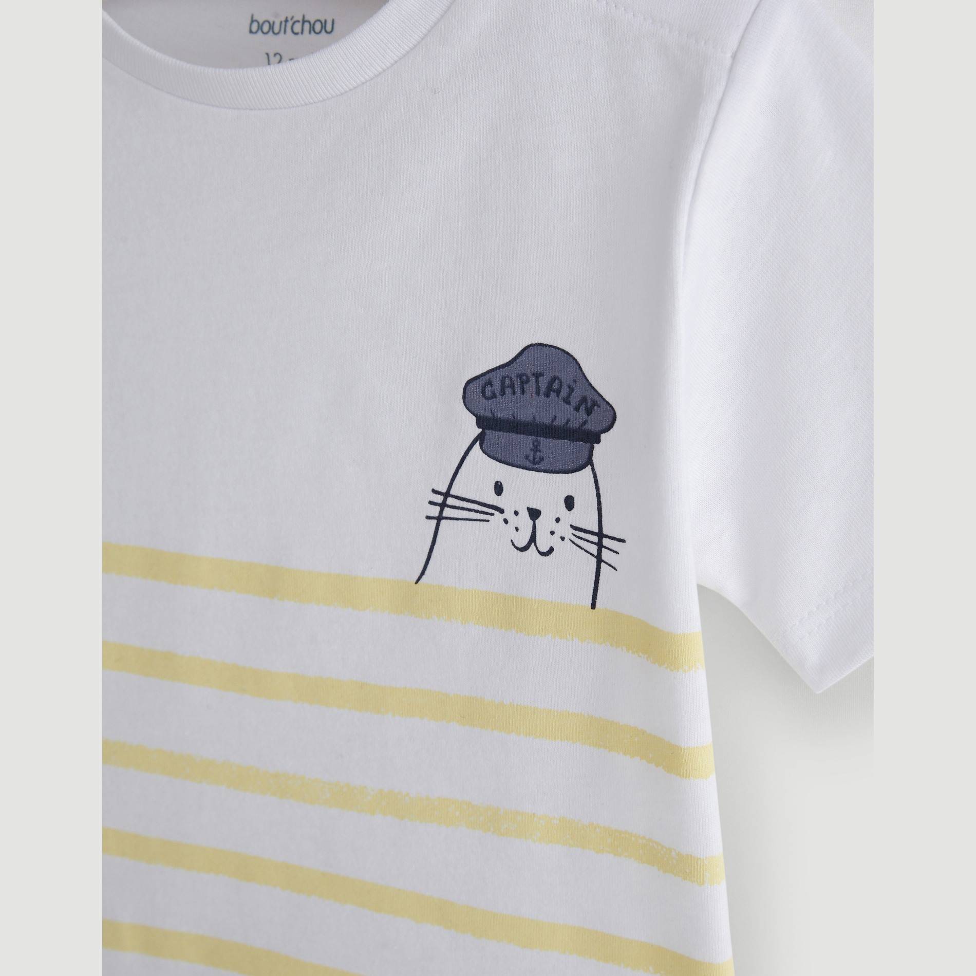Tshirt manches courtes rayé, Blanc, large image number 2.0