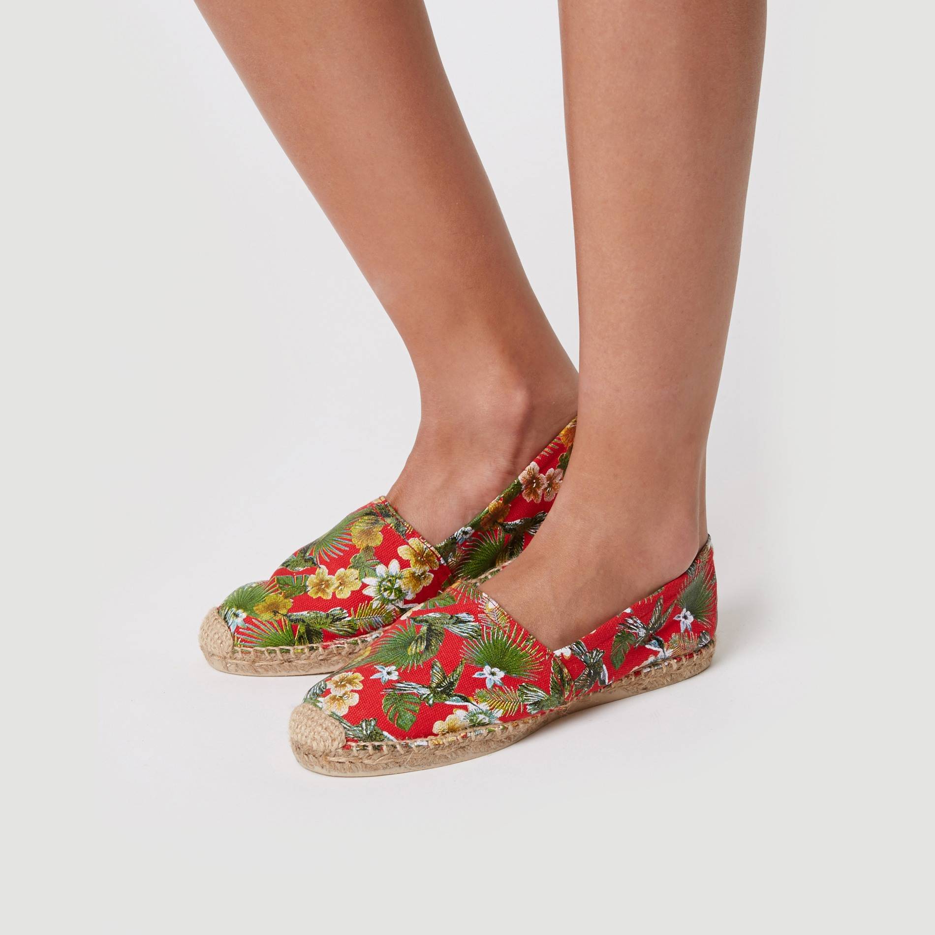 Espadrilles imprimée colibri, Brique, large image number 0