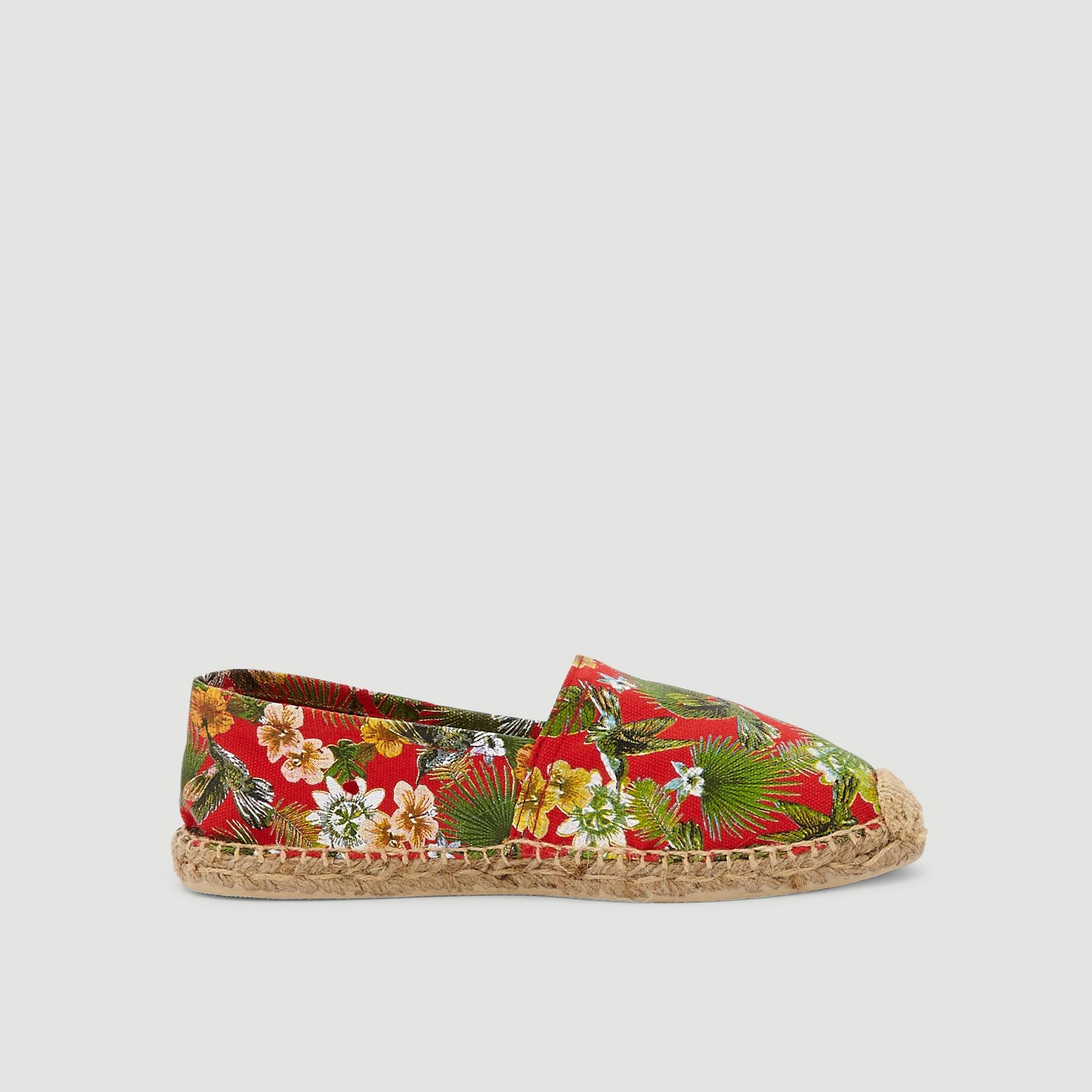 Espadrilles imprimée colibri, Brique, large image number 1