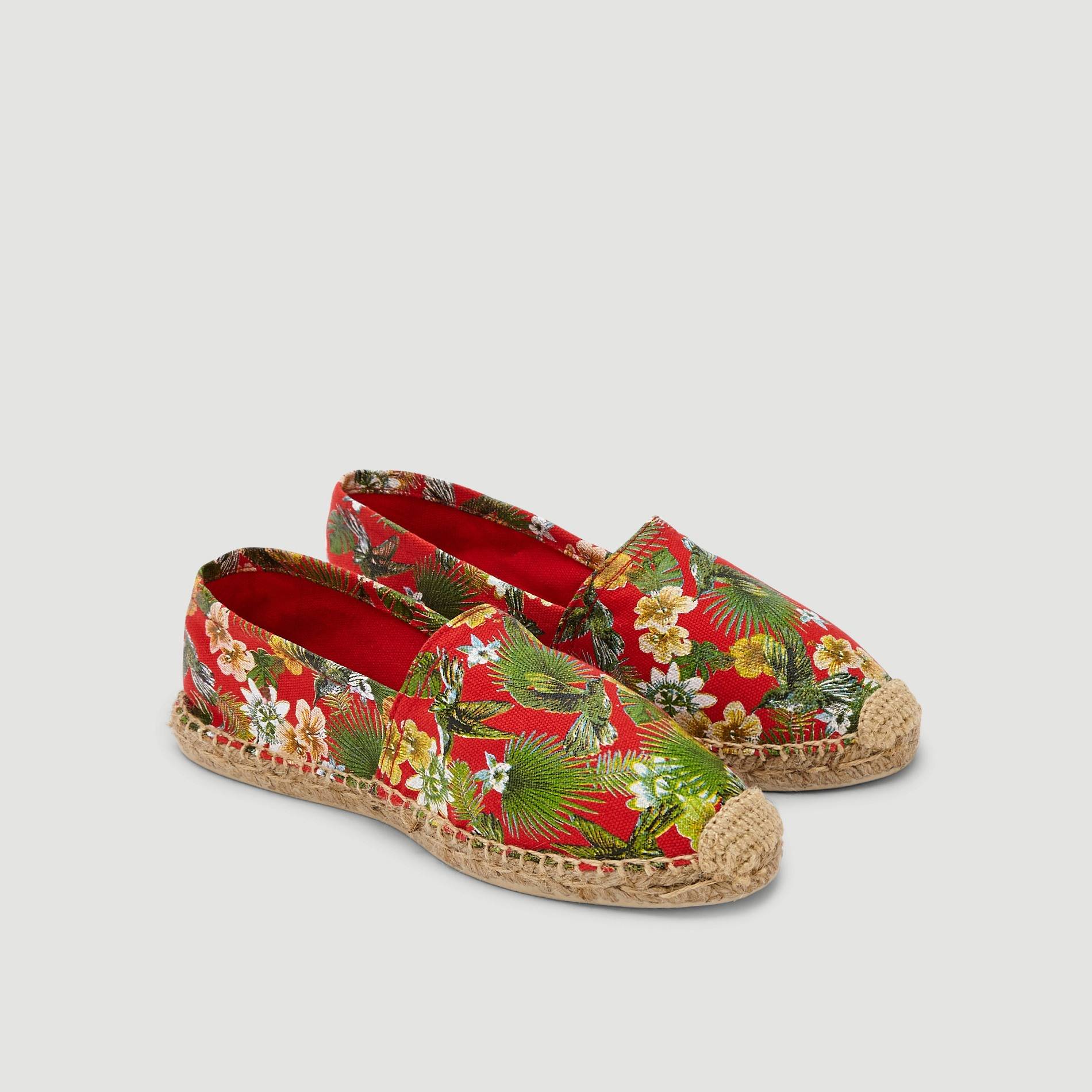 Espadrilles imprimée colibri, Brique, large image number 2