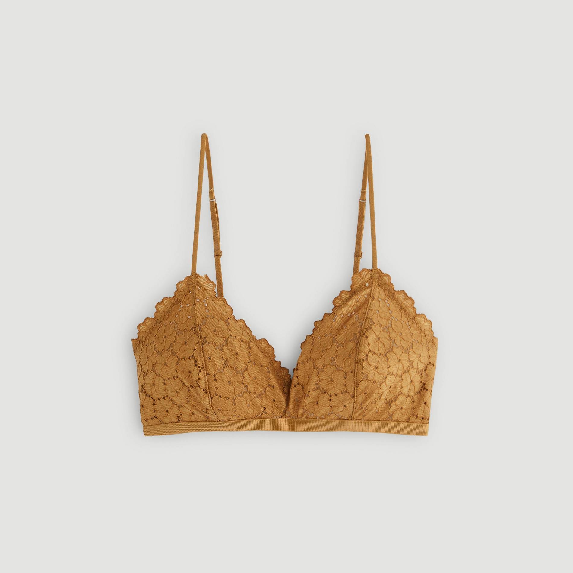 Soutien-gorge triangle en dentelle, Chocolat, large image number 2.0