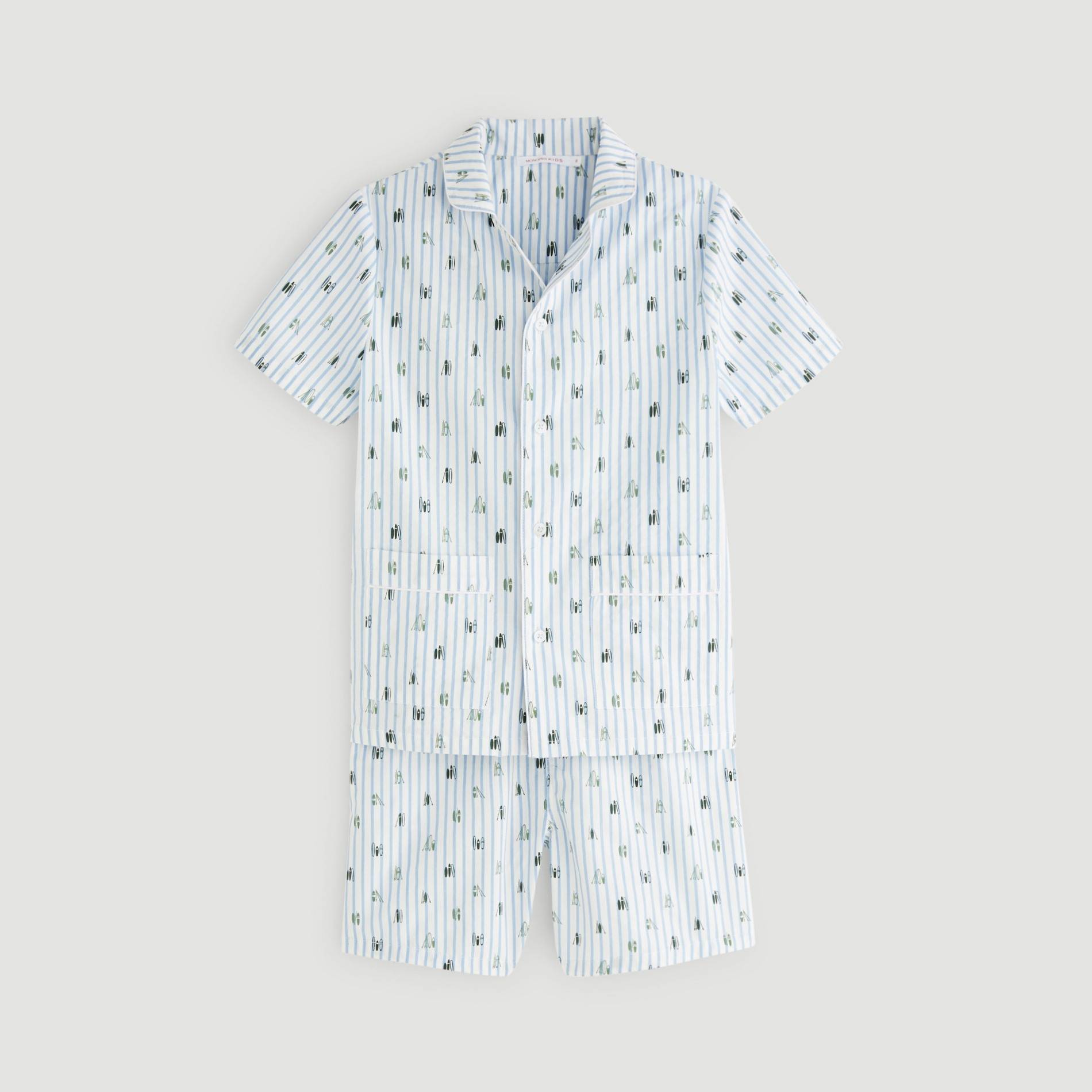 Pyjama imprimé, Indigo, large image number 0