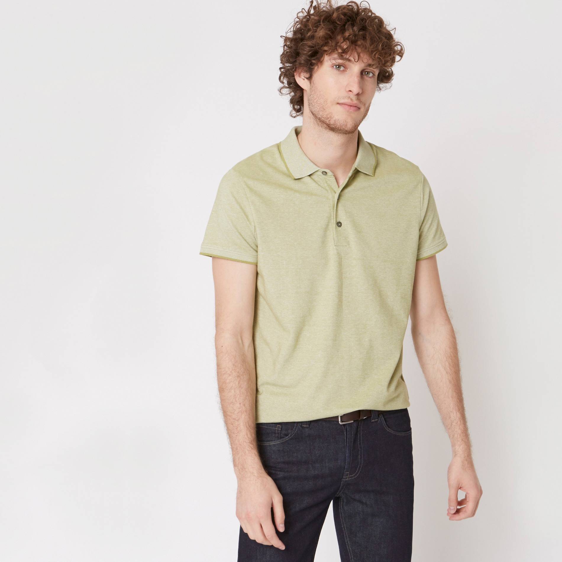 Polo en coton piqué, Vert, large image number 0