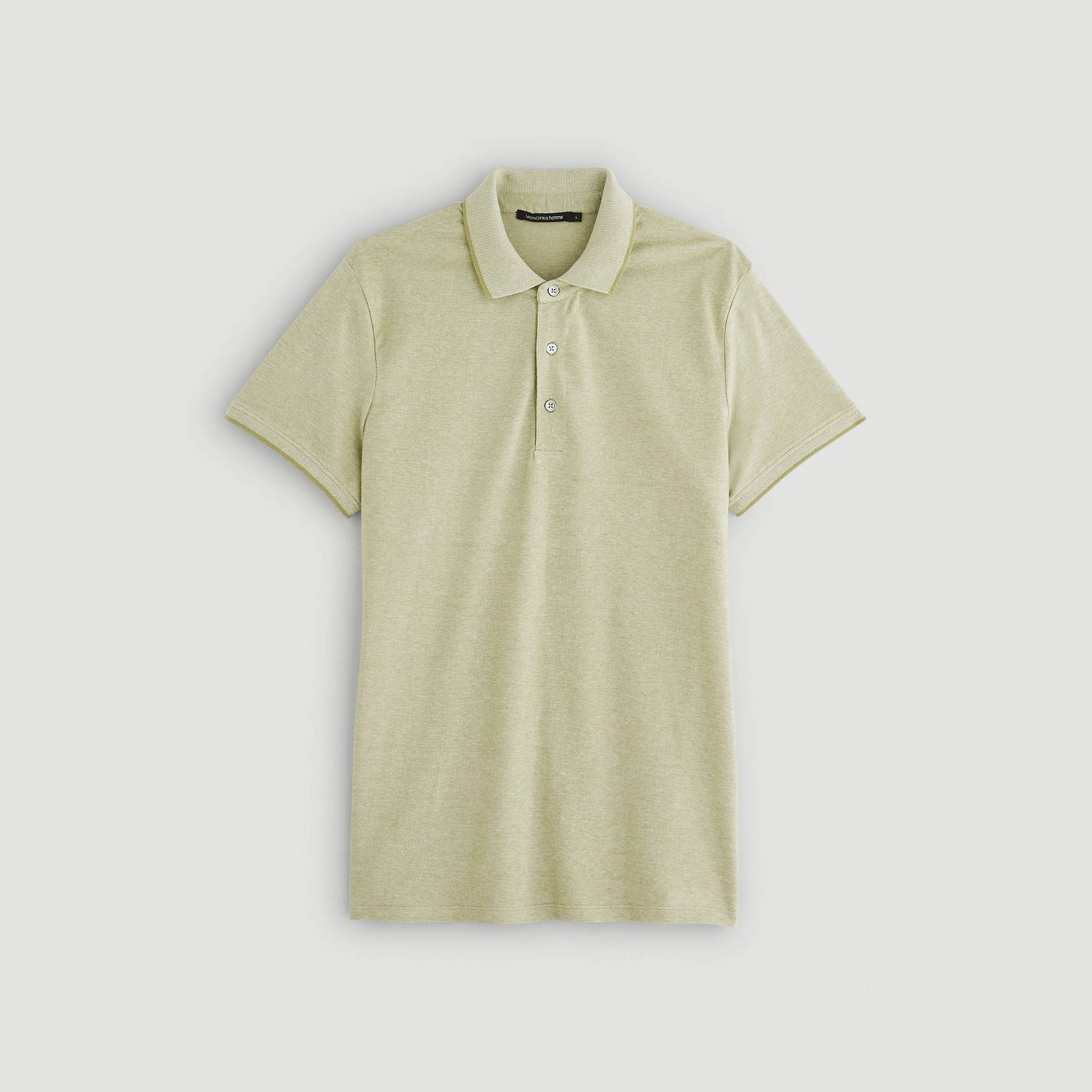 Polo en coton piqué, Vert, large image number 2