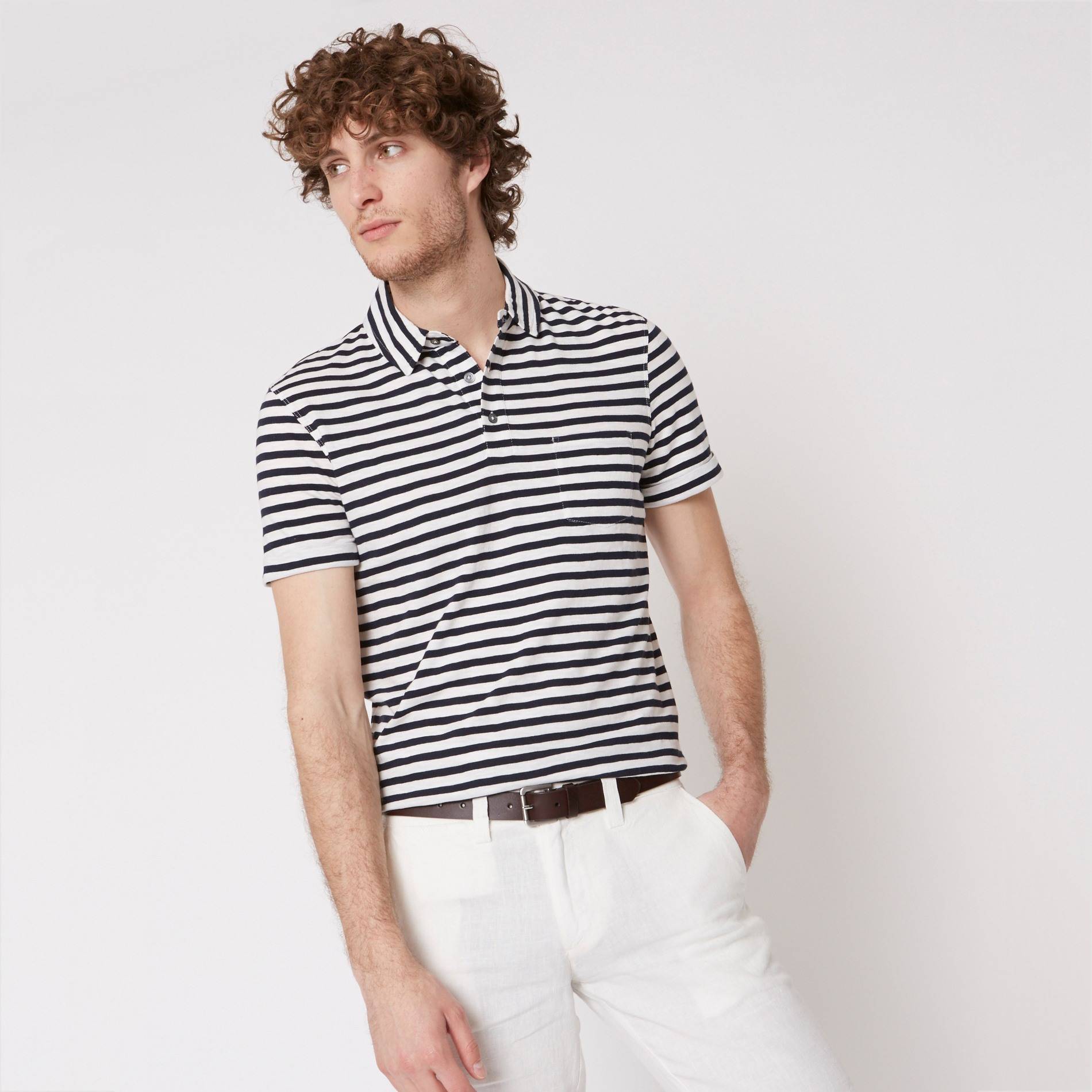 Polo rayé, Bleu vif, large image number 0