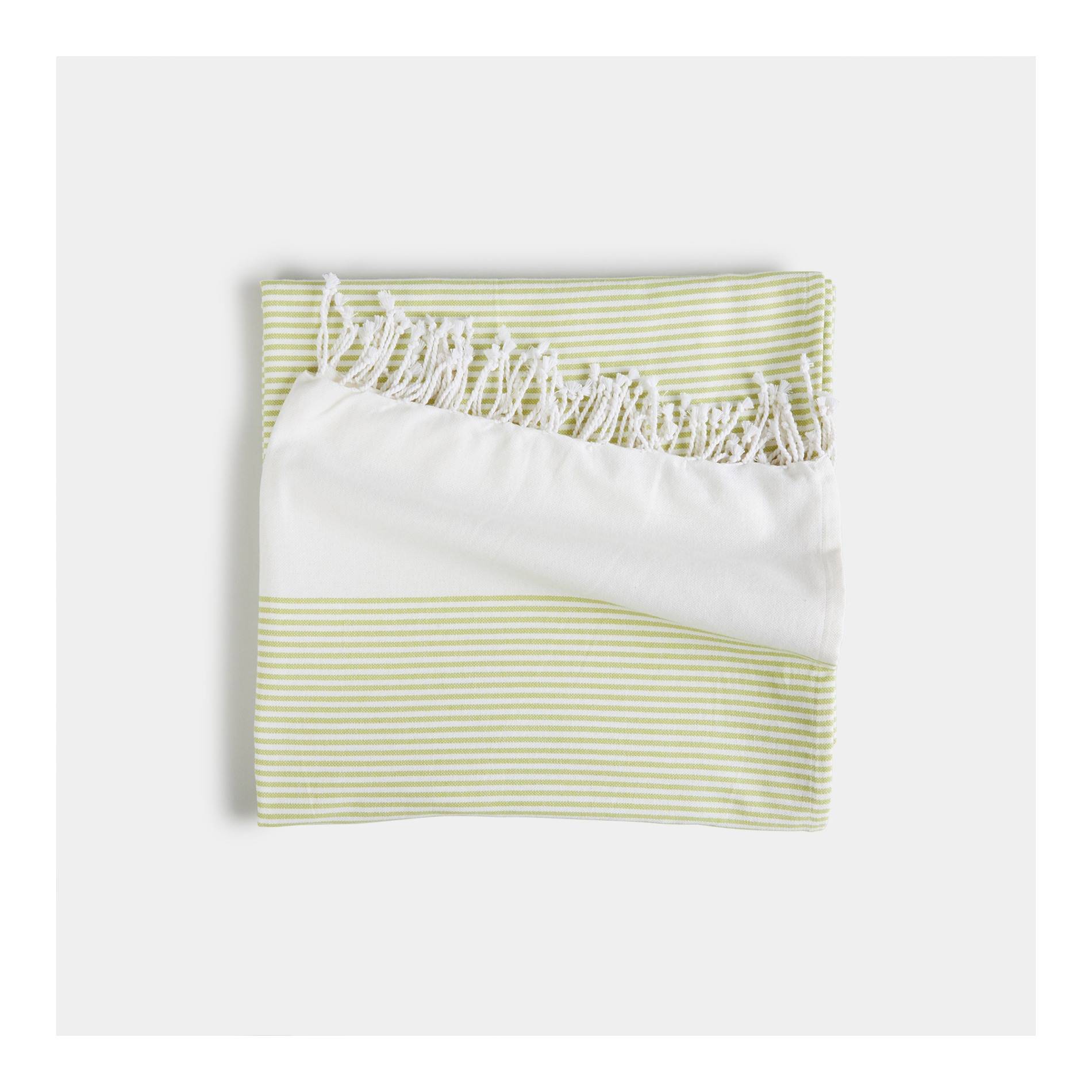Grande fouta rayée, Vert, large image number 0