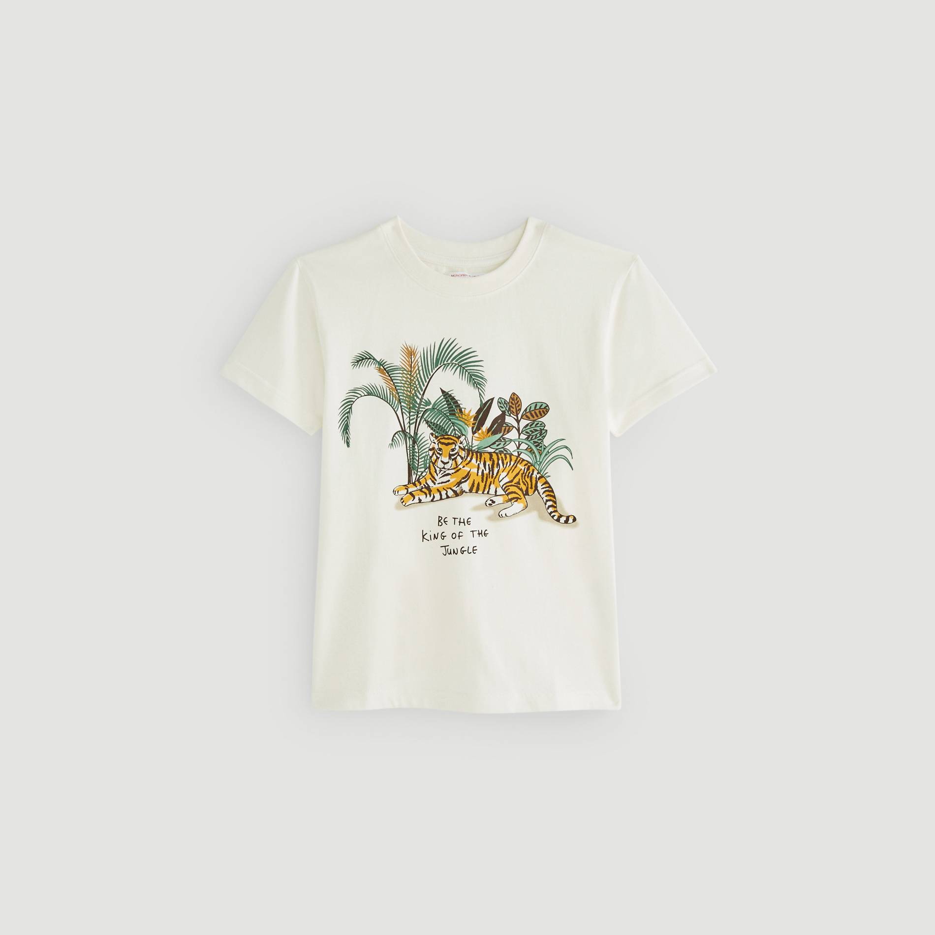 T-shirt manches courtes imprimé, Ecru, large image number 0.0