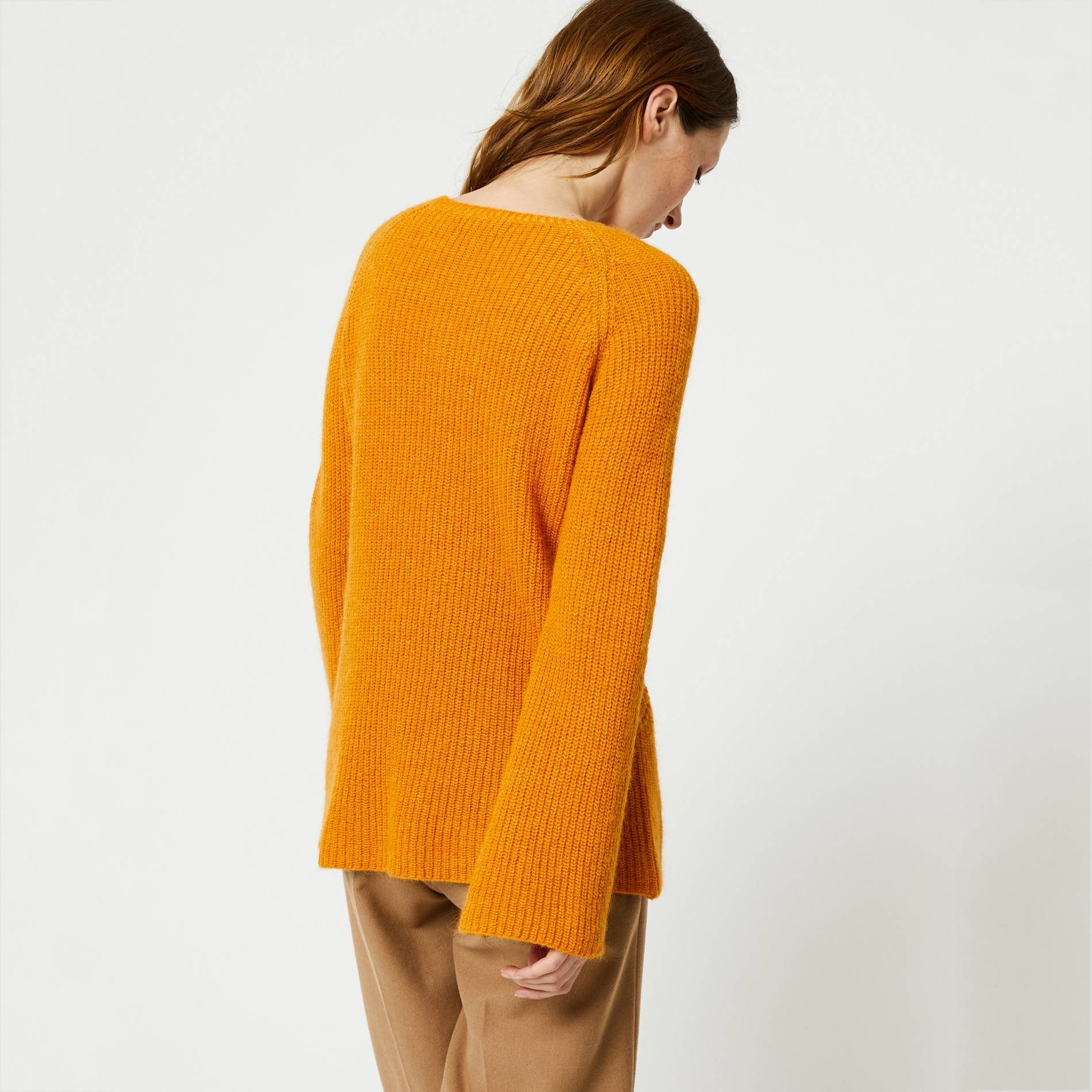 Pull italien en point fantaisie contenant de l'alpaga, Caramel, large image number 1.0