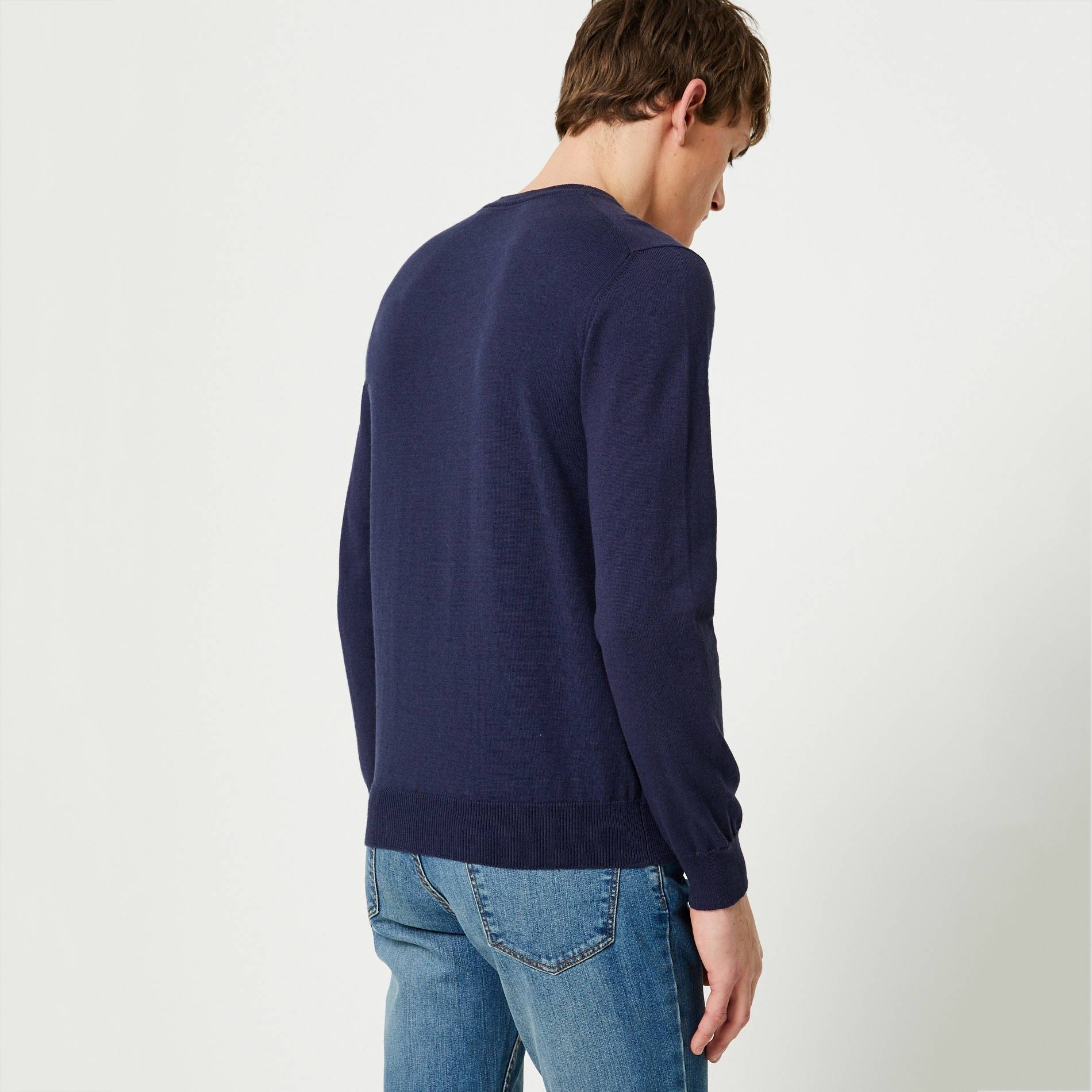 Pull coton et cachemire, Bleu marine, large image number 1