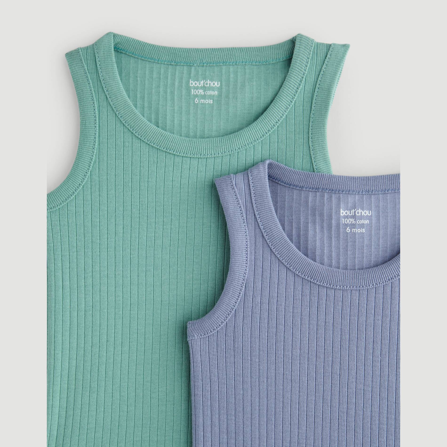 Lot de 2 bodies sans manches, Anis, large image number 2