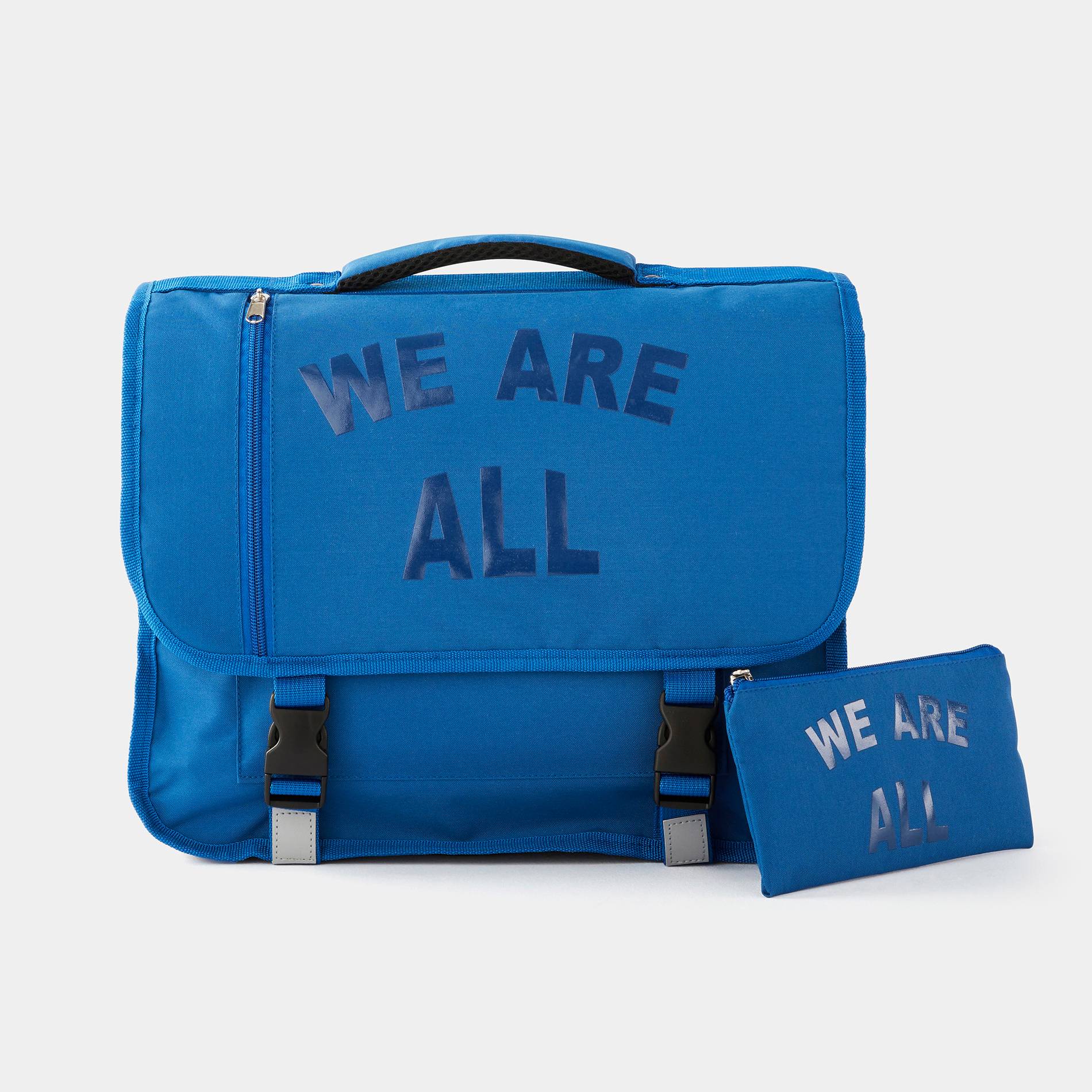 Cartable + trousse bleus, Bleu marine, large image number 0