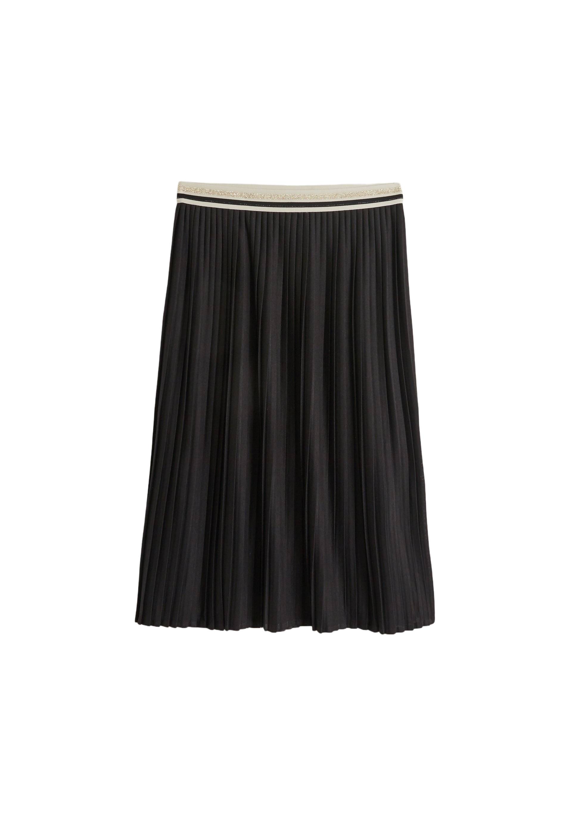 Jupe midi plissée en polyester, certifié OEKO-TEX, Noir, large image number 4