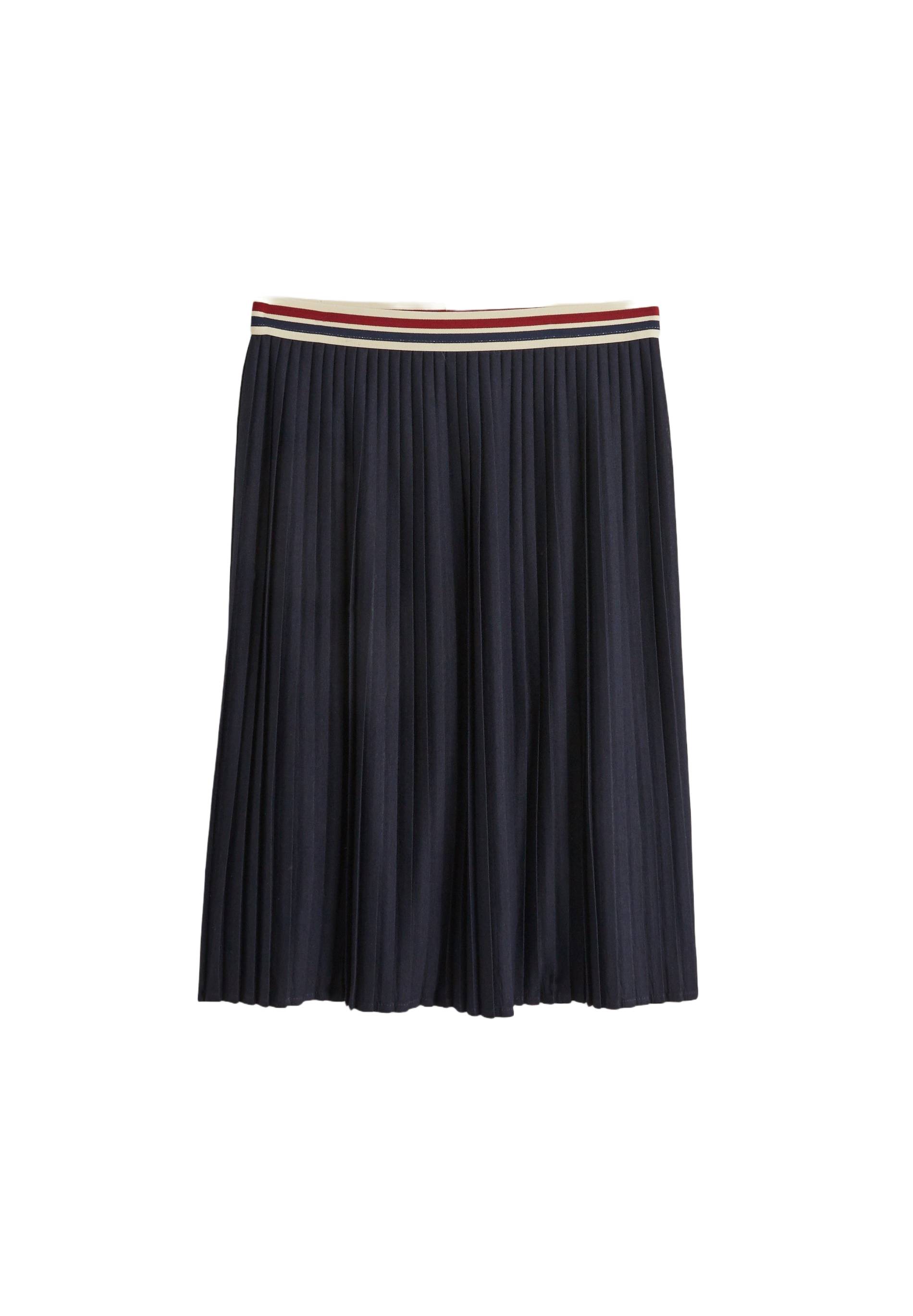 Jupe midi plissée en polyester, certifié OEKO-TEX, Bleu foncé, large image number 4