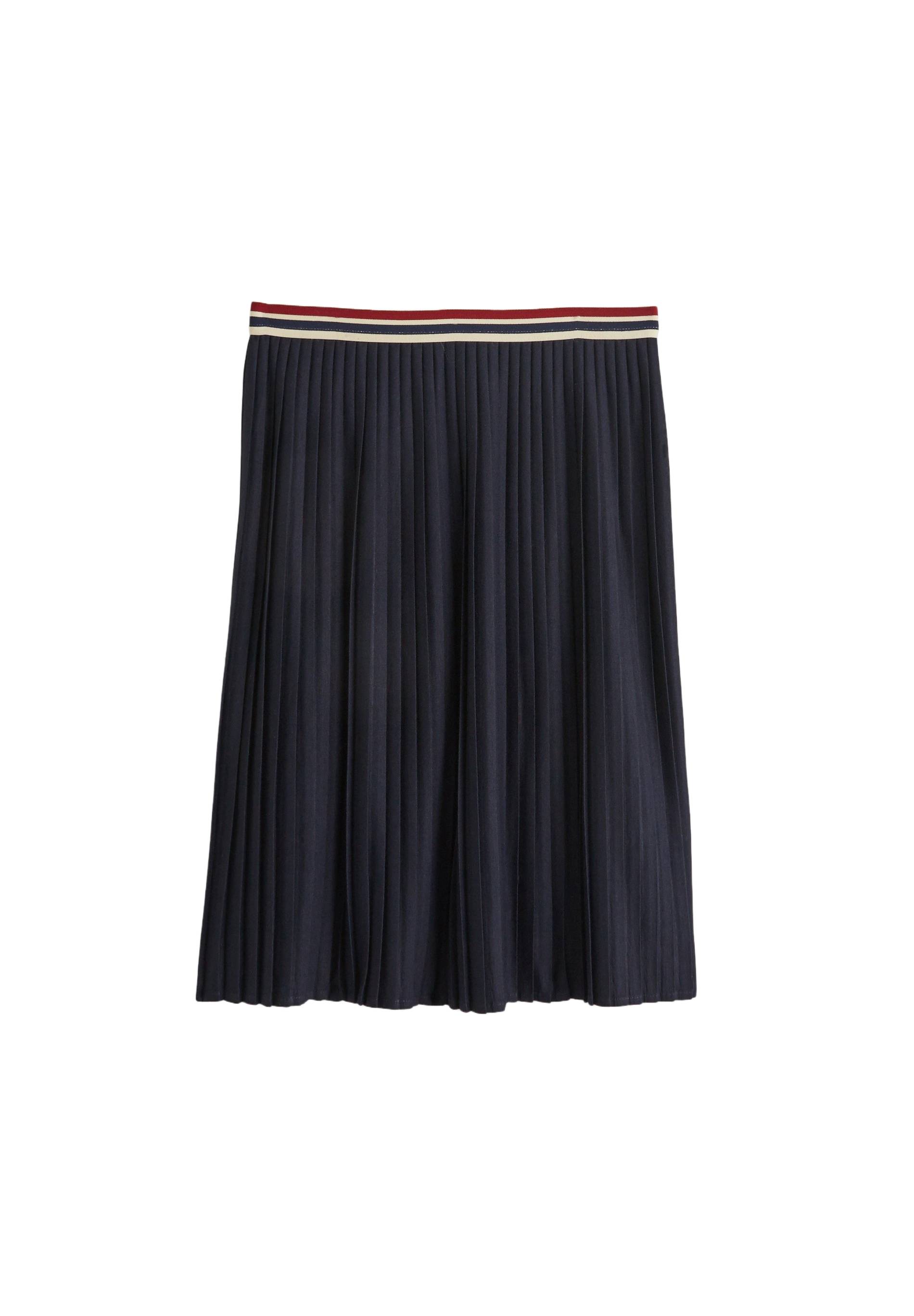 Jupe midi plissée en polyester, certifié OEKO-TEX, Bleu foncé, large image number 5