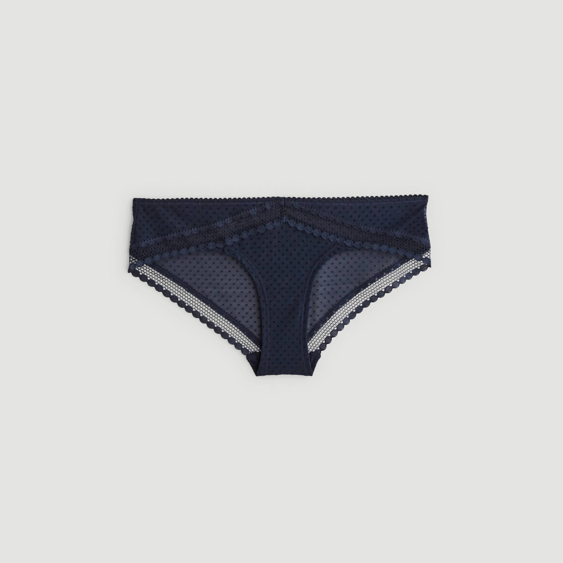 Shorty en tulle flockee, Bleu marine, large image number 2