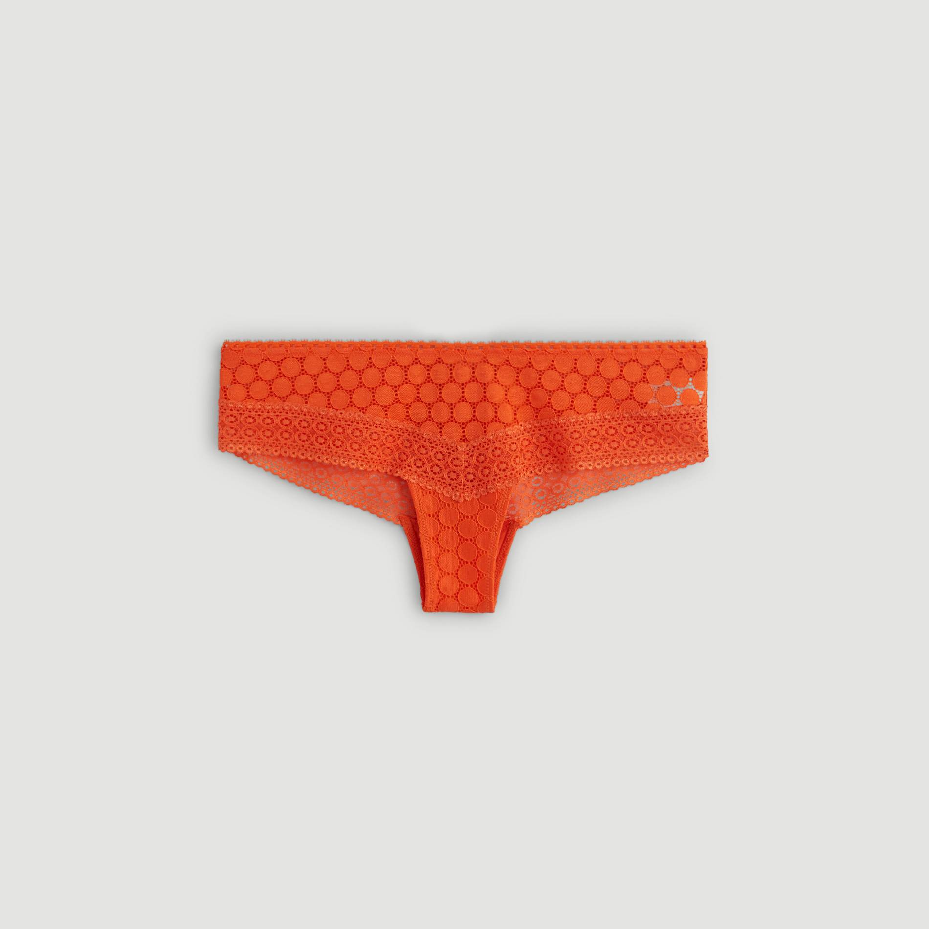 Shorty en dentelle et pois, Orange, large image number 2