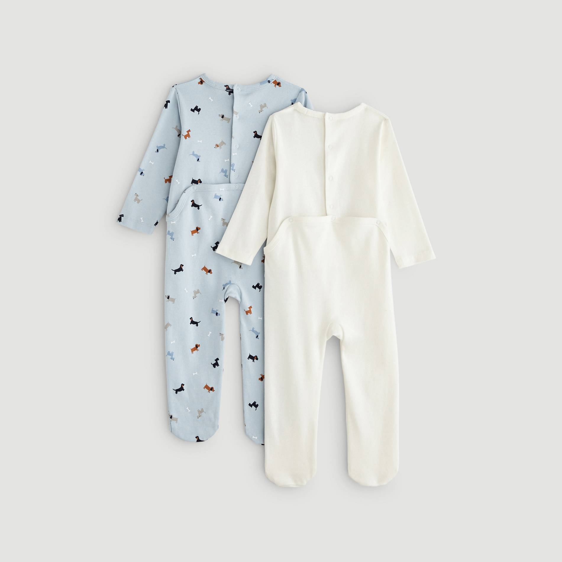 Lot de 2 dors bien imprimes - Oeko-Tex ®, Bleu pâle, large image number 1