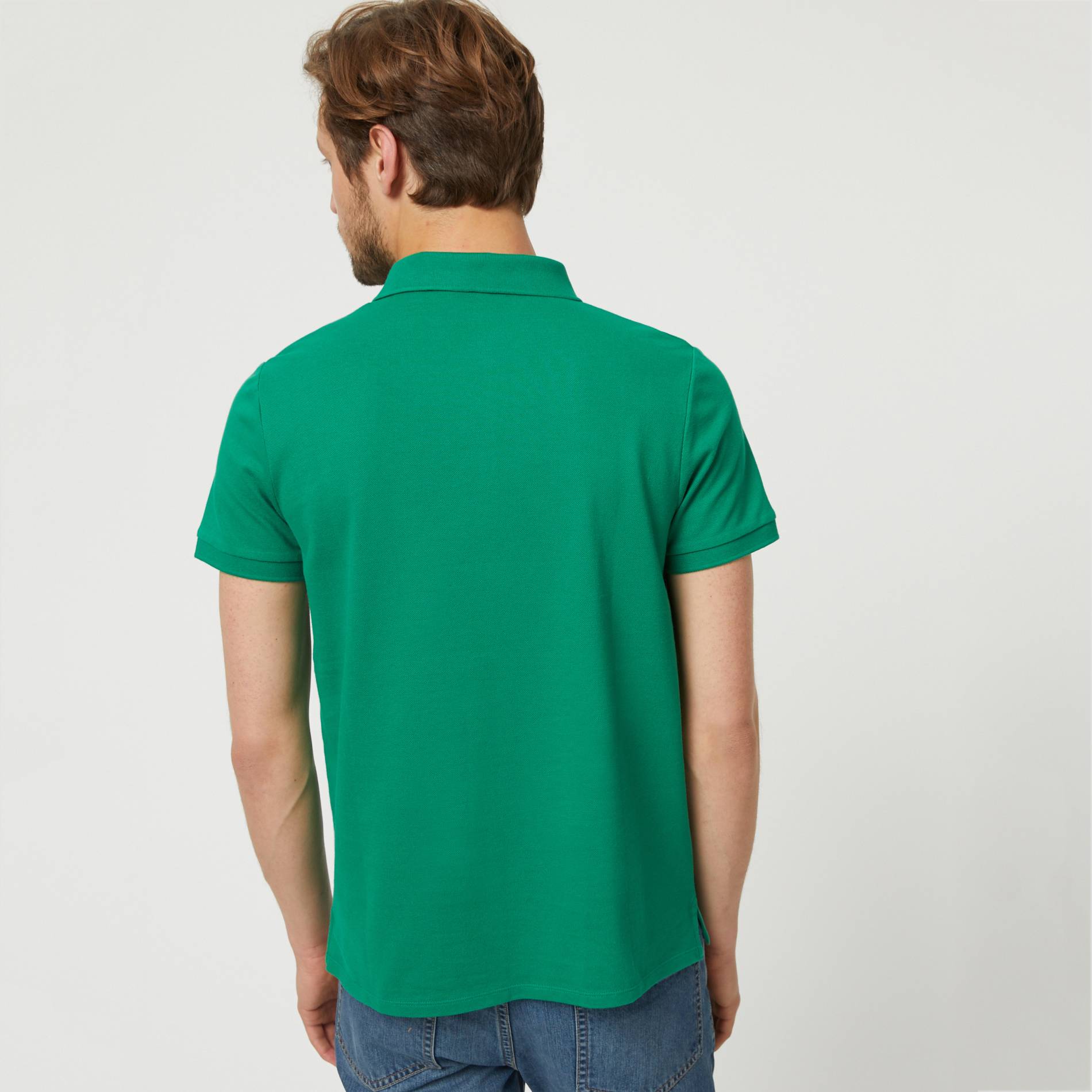 Polo manches courtes en coton BIO, Vert foncé, large image number 1