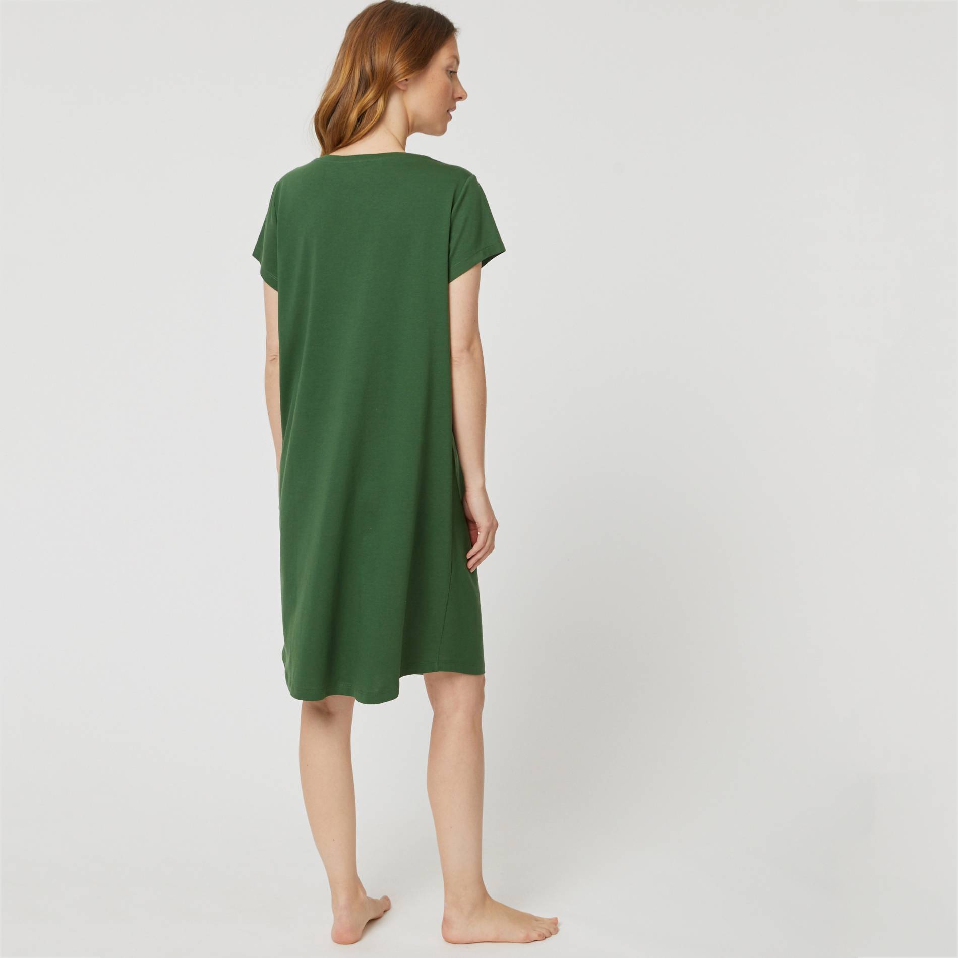 Chemise de nuit en coton BIO, Vert foncé, large image number 1.0