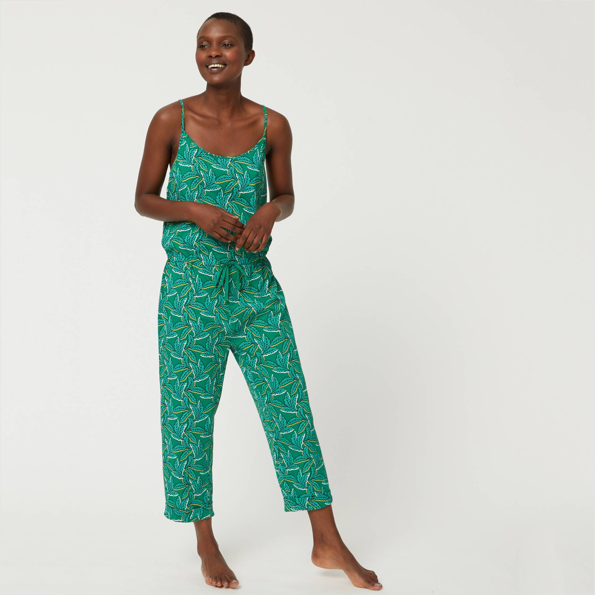 Combinaison pantalon imprimee, Vert, large image number 0