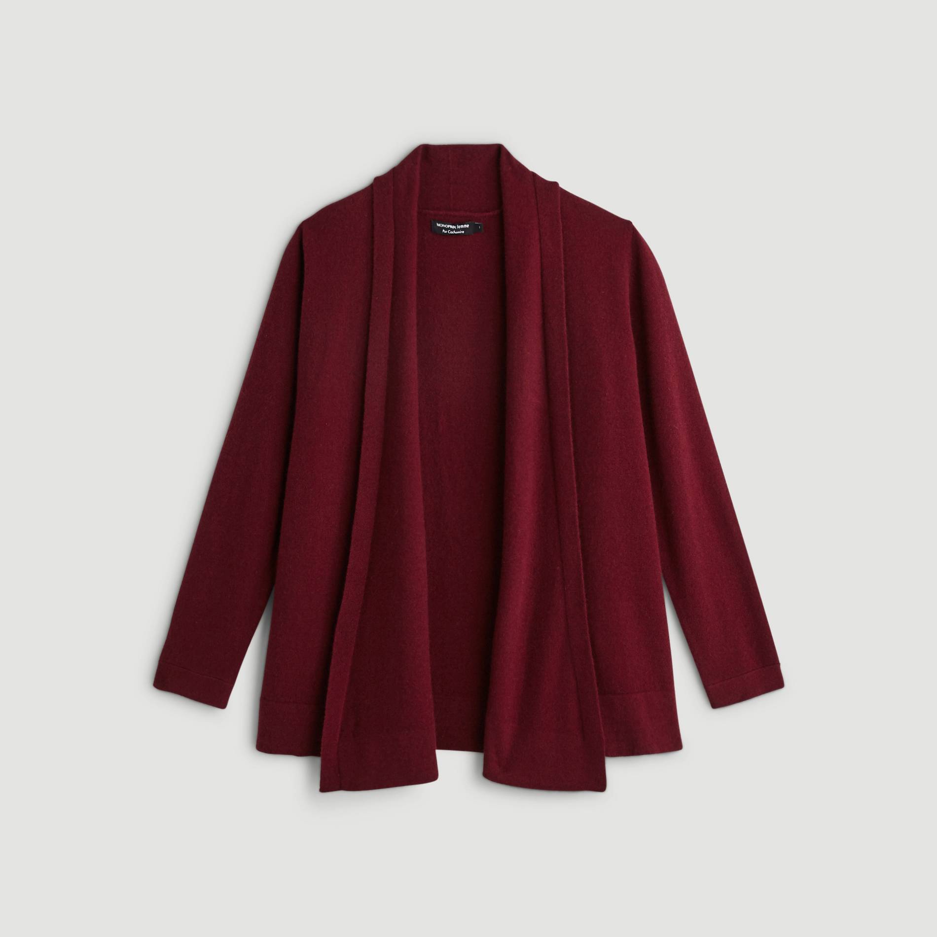 Gilet long en 100% cachemire, Bordeaux, large image number 2