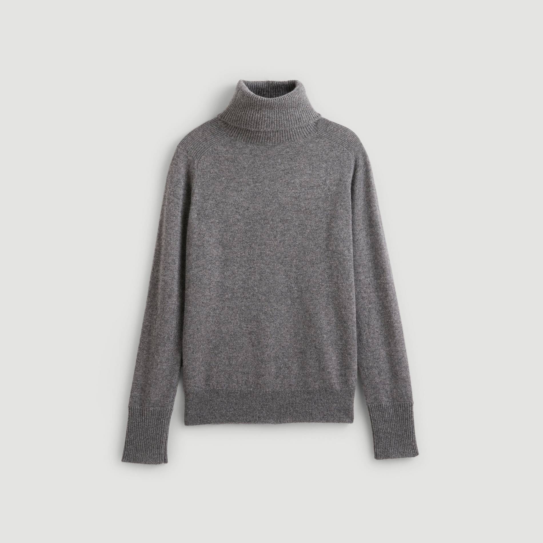 Pull col roule en 100 % cachemire, Gris moyen, large image number 2