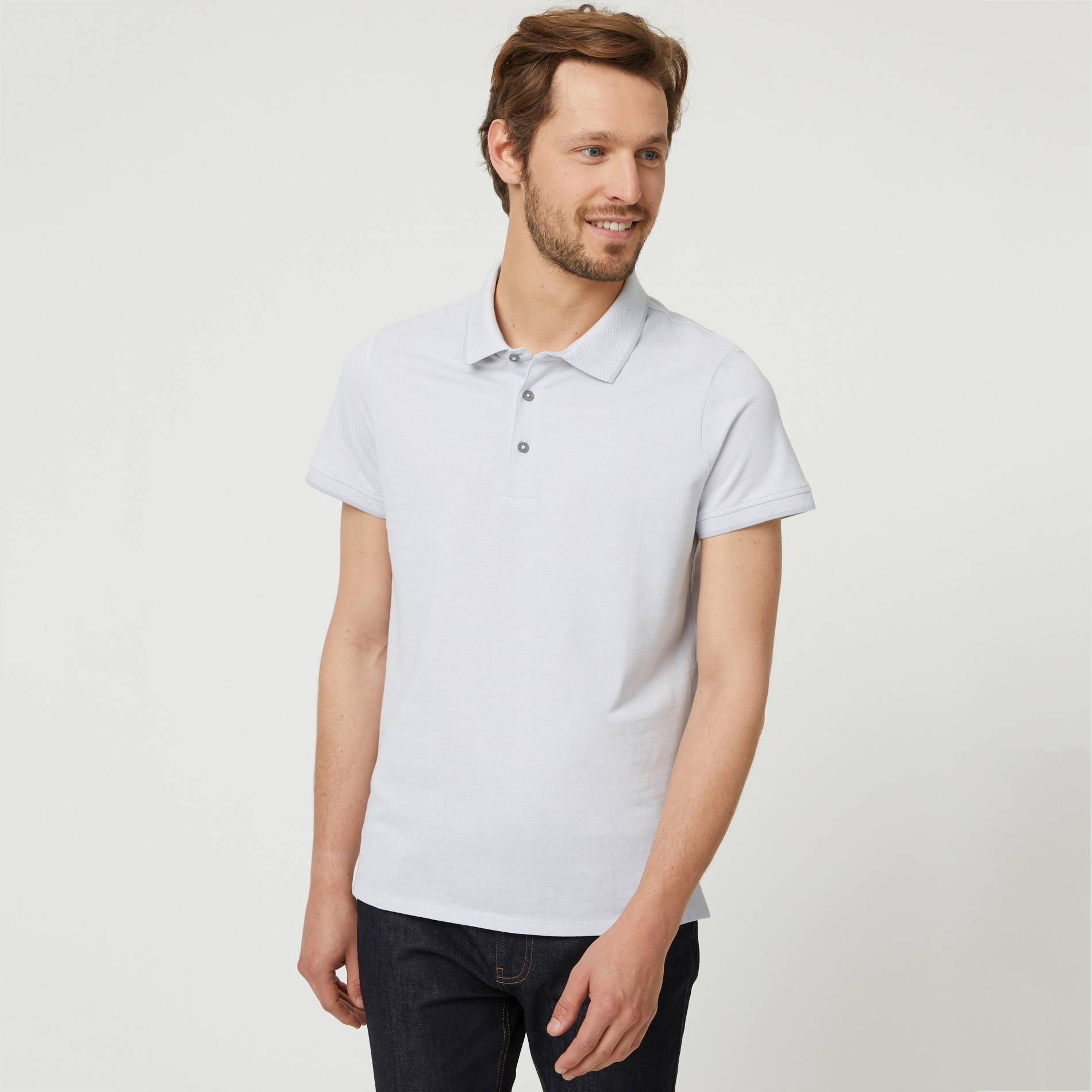 Polo en coton BIO, Bleu gris, large image number 0