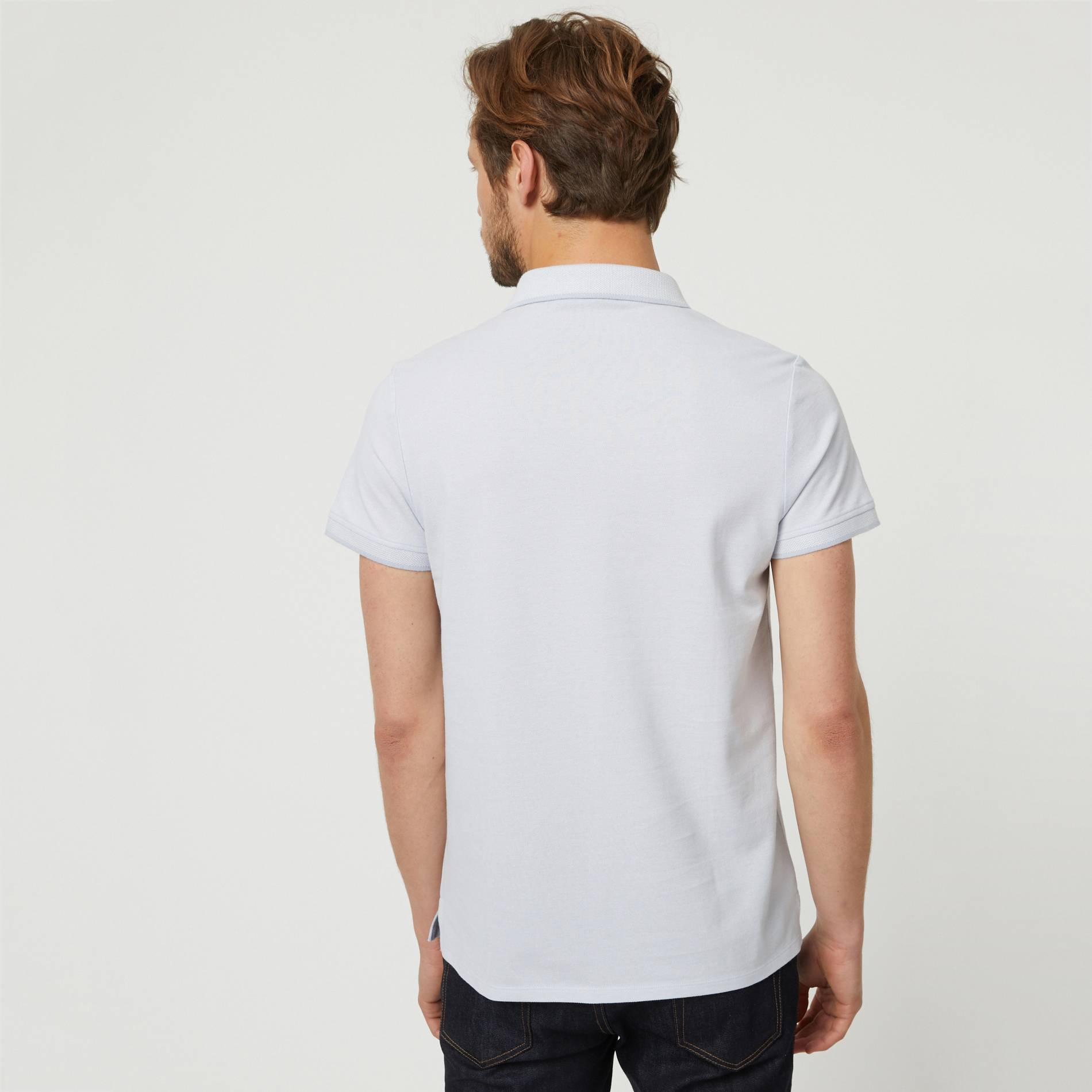 Polo en coton BIO, Bleu gris, large image number 1