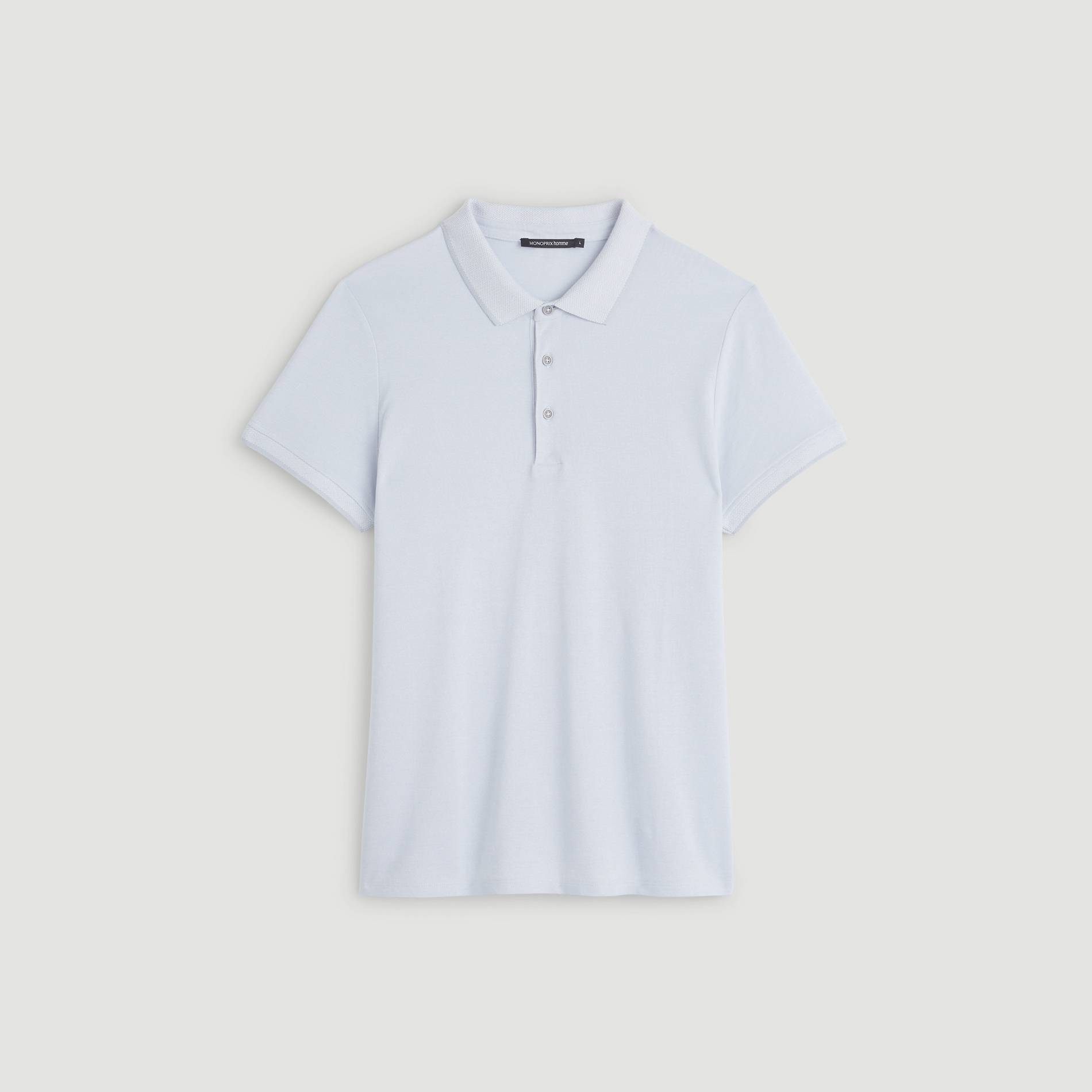 Polo en coton BIO, Bleu gris, large image number 2