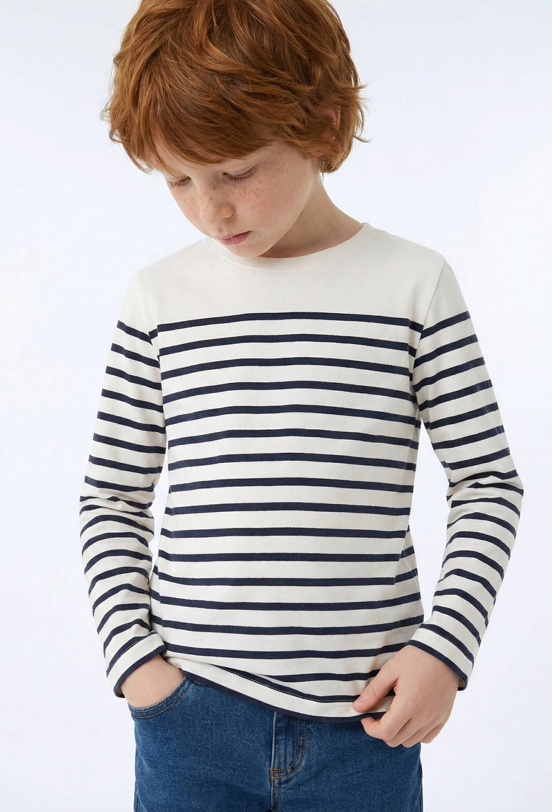 Marini&egrave;re manches longues en coton BIO GOTS, Ecru, swatch image