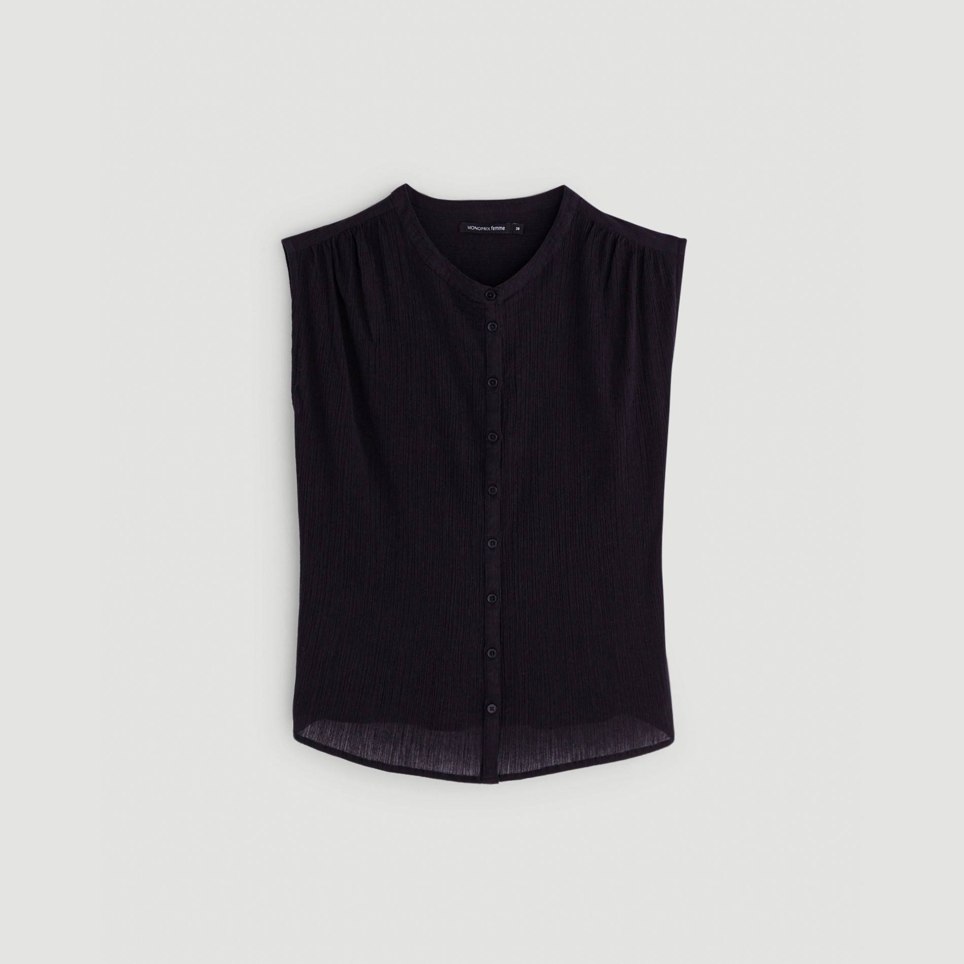 Top sans manches en coton, Noir, large image number 2.0