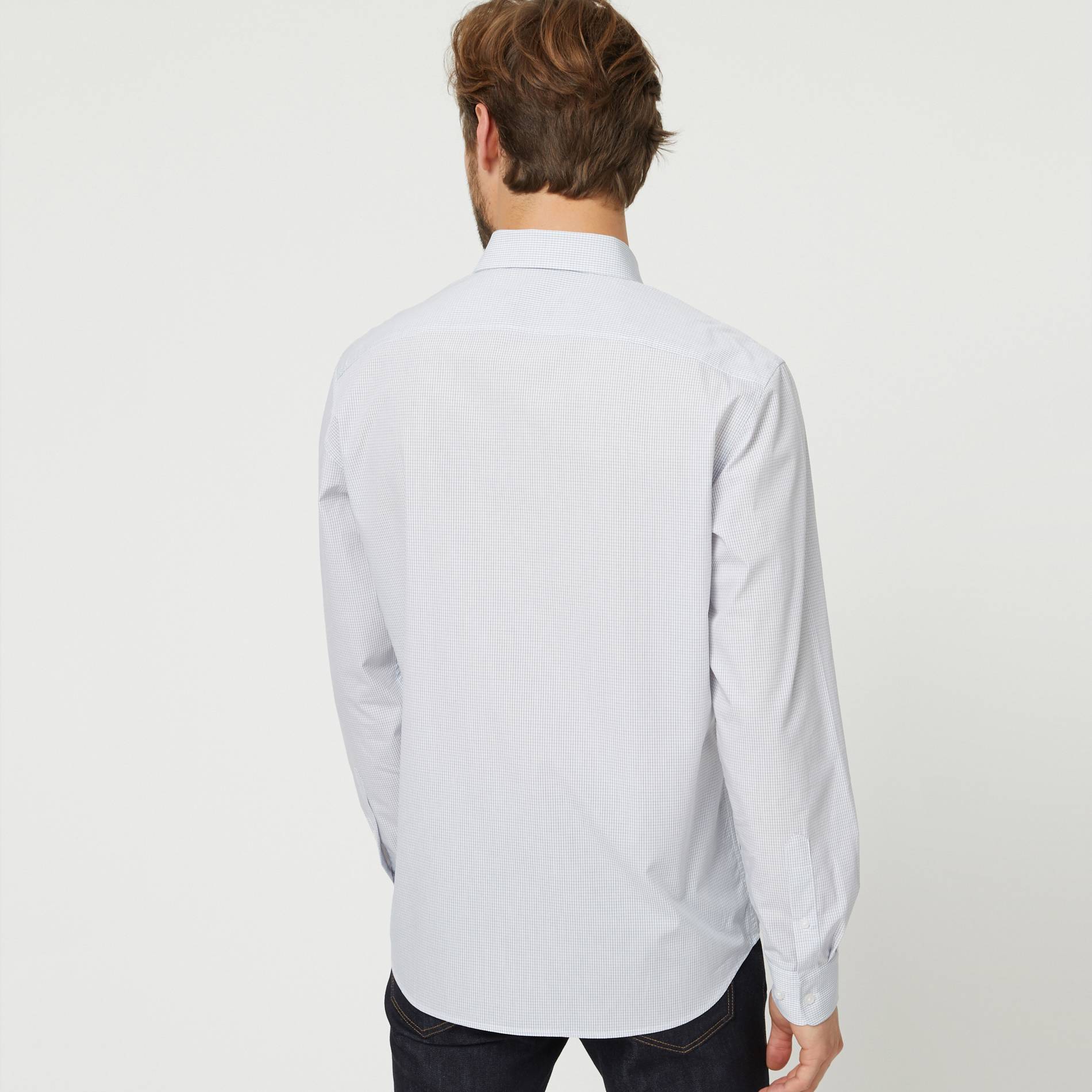 Chemise à carreaux coupe regular, Blanc, large image number 1