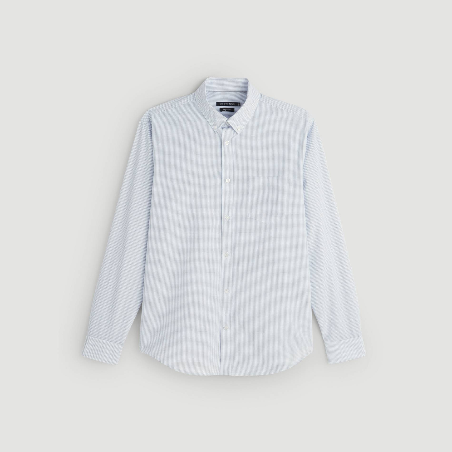Chemise à carreaux coupe regular, Blanc, large image number 2