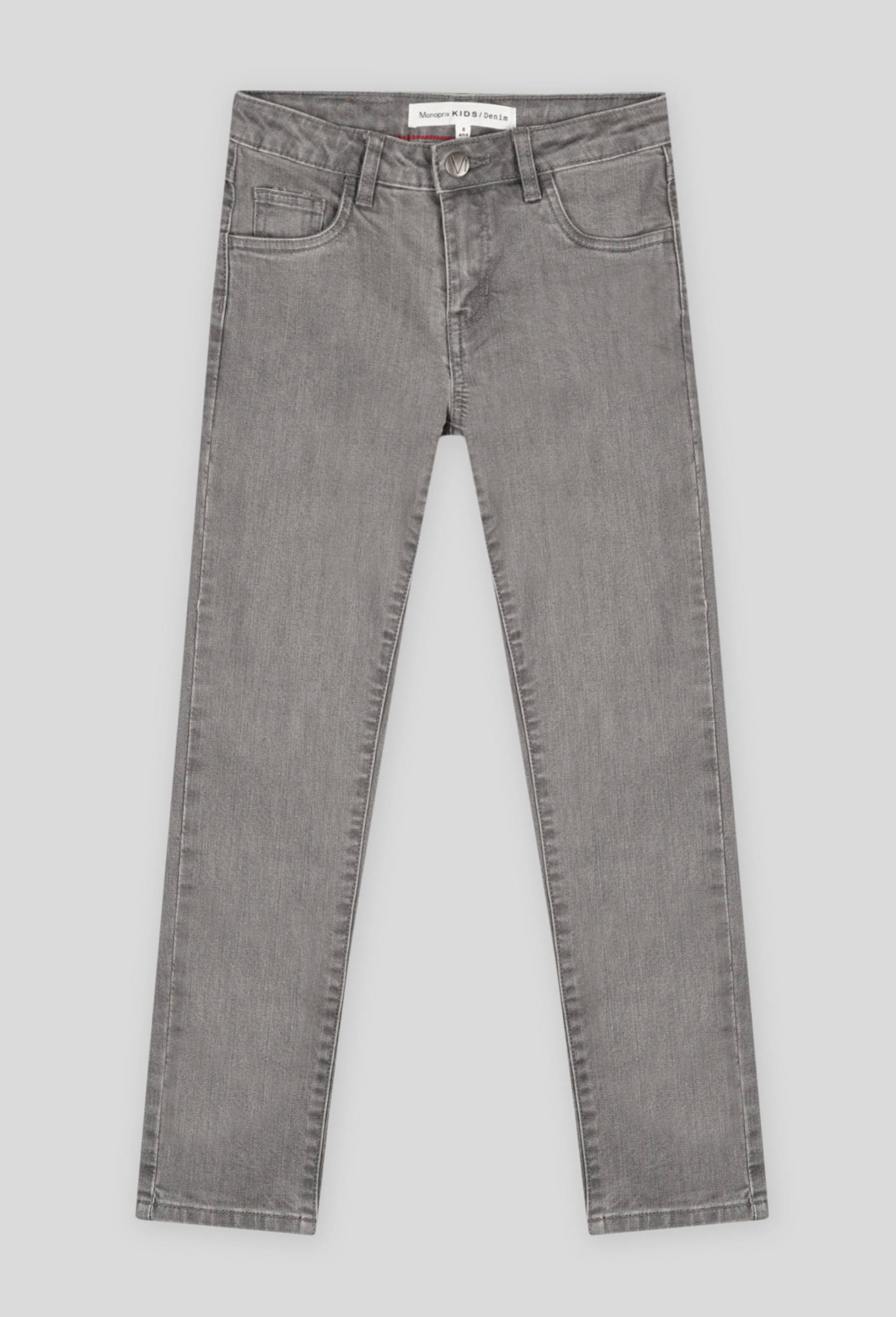 Pantalon en jean droit contenant du coton BIO, Gris foncé, large image number 0