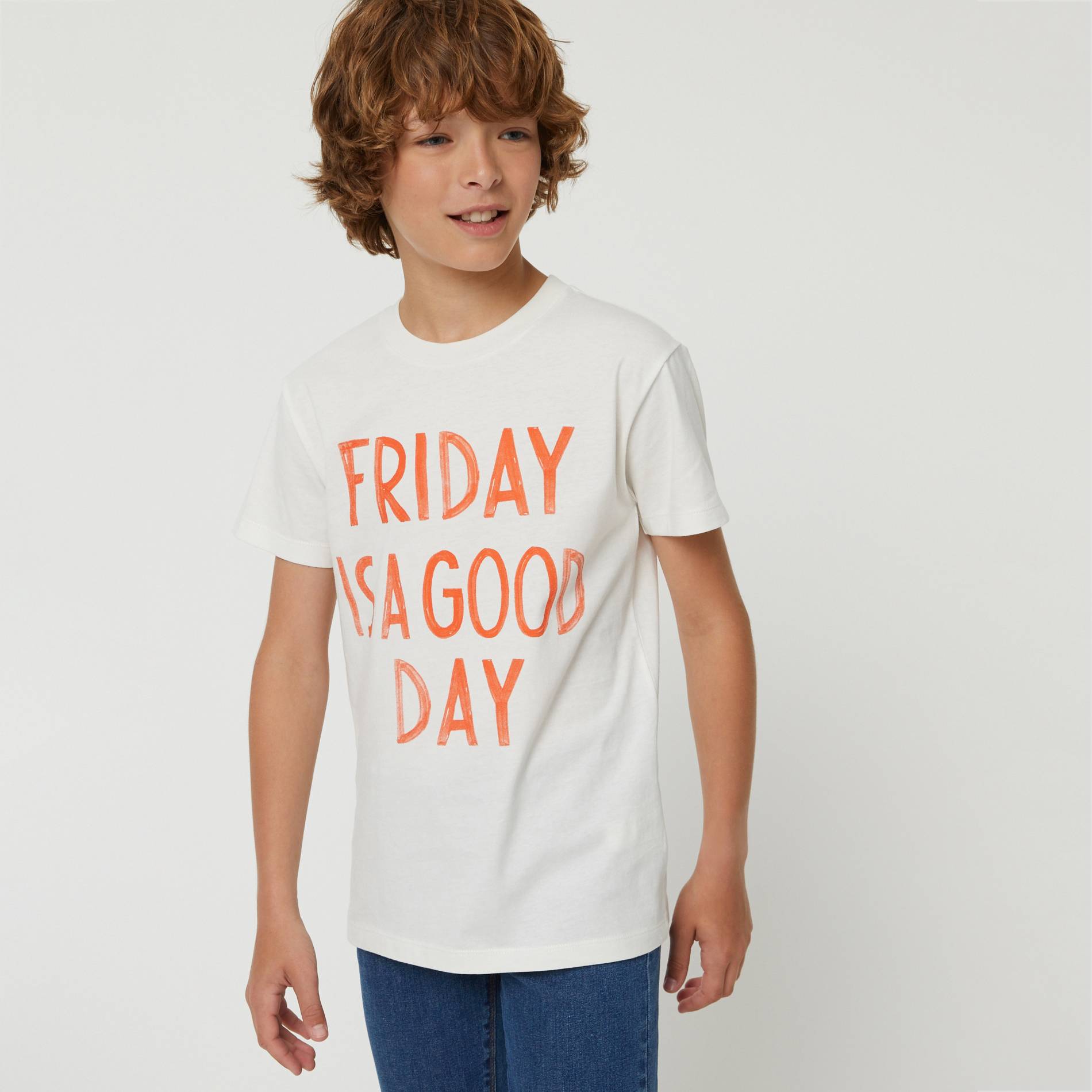 T-shirt manches courtes imprime, Ecru, large image number 0