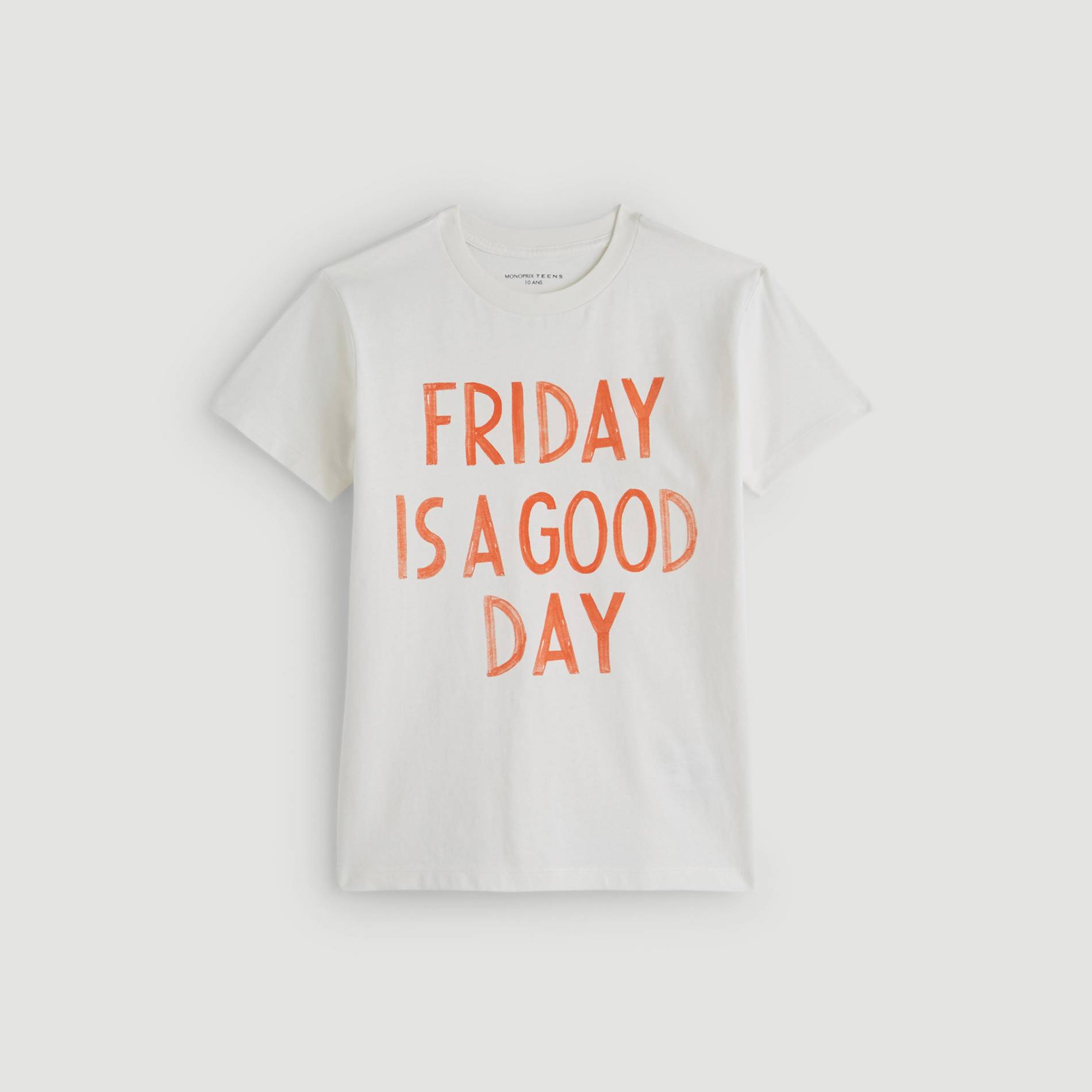 T-shirt manches courtes imprime, Ecru, large image number 1