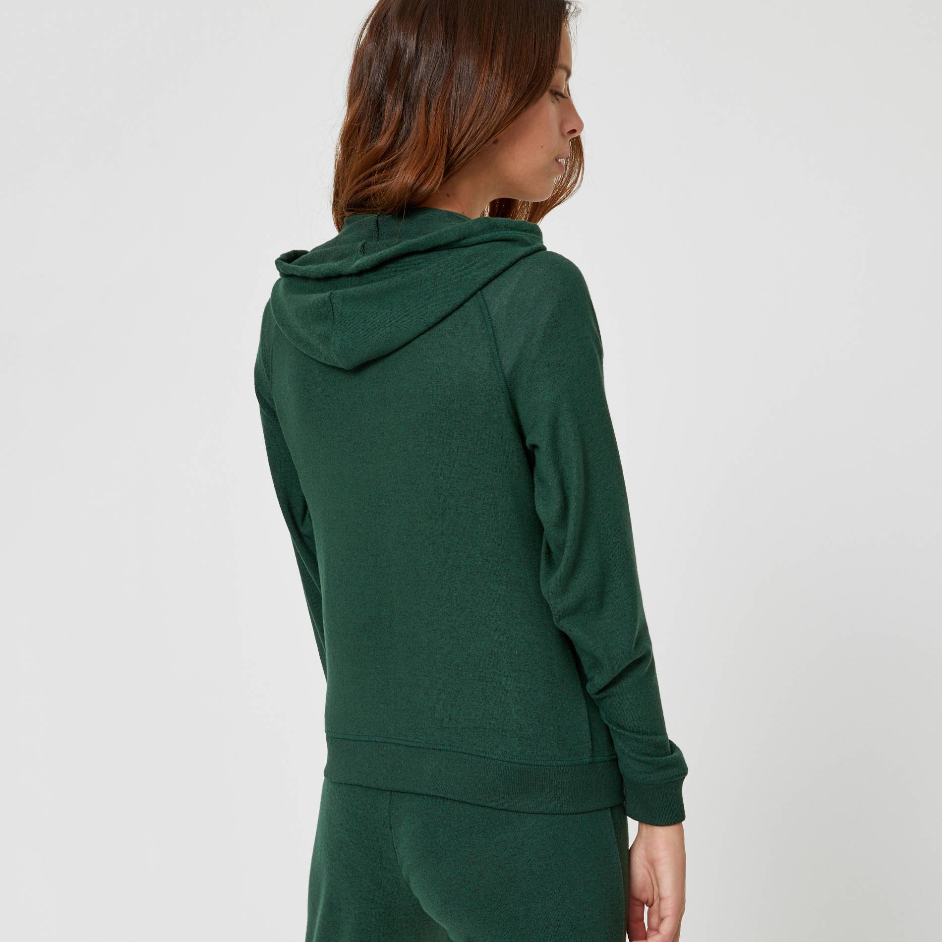 Pull zippé doudou, Vert foncé, large image number 1