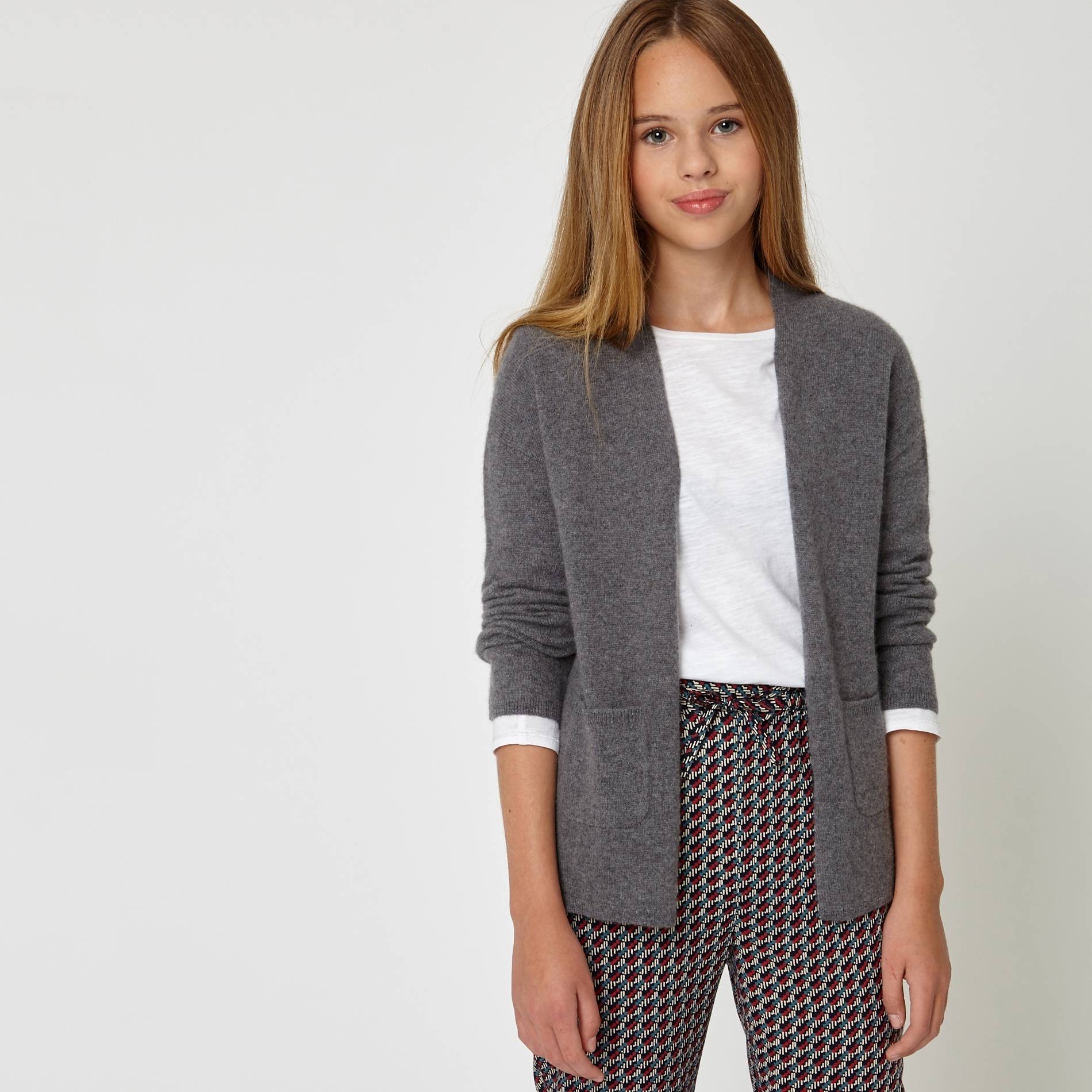 Cardigan en cachemire, Gris moyen, large image number 0.0