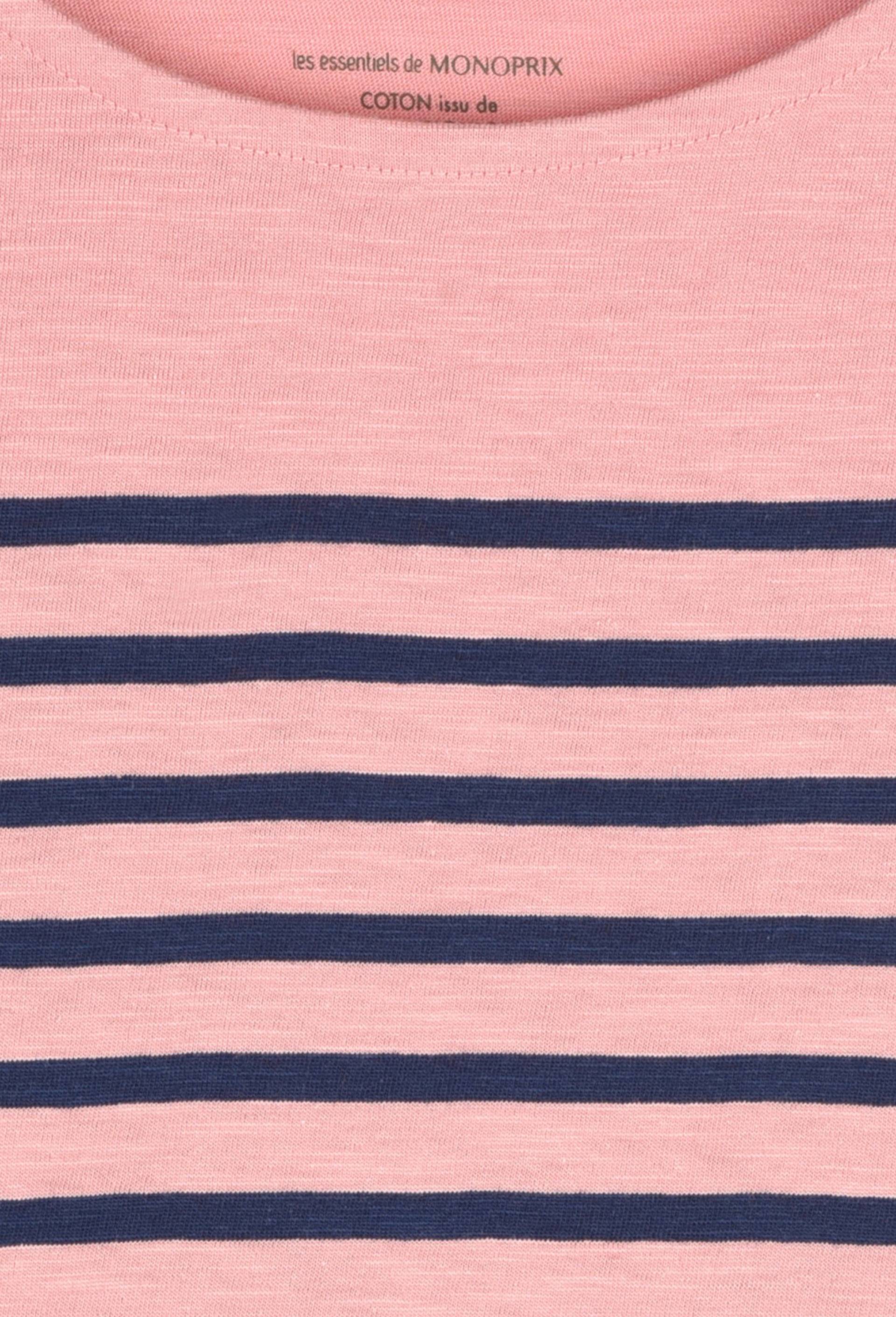 Marinière en coton certifiée Oekotex, Rose, large image number 2.0