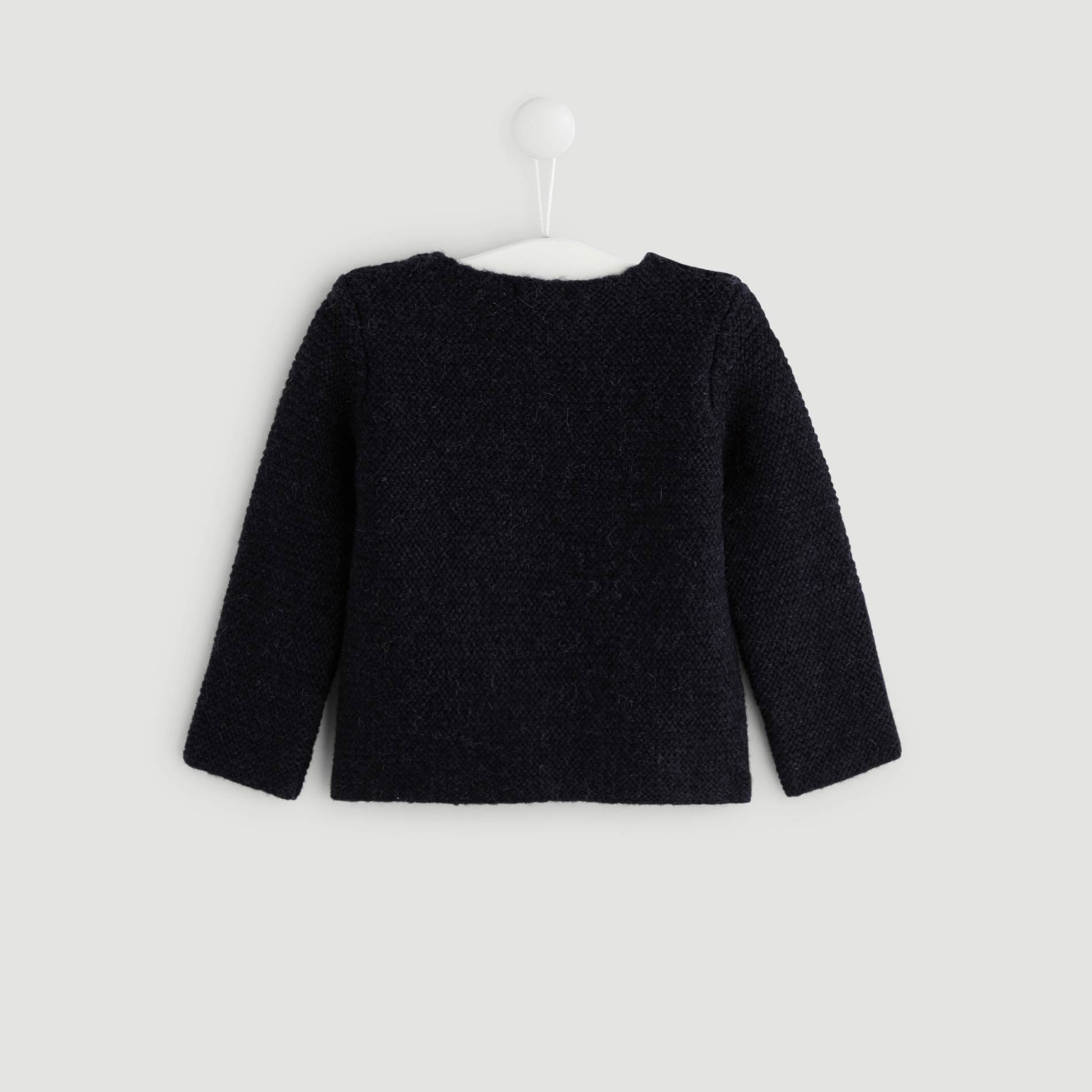 Cardigan en point mousse, Bleu marine, large image number 1.0