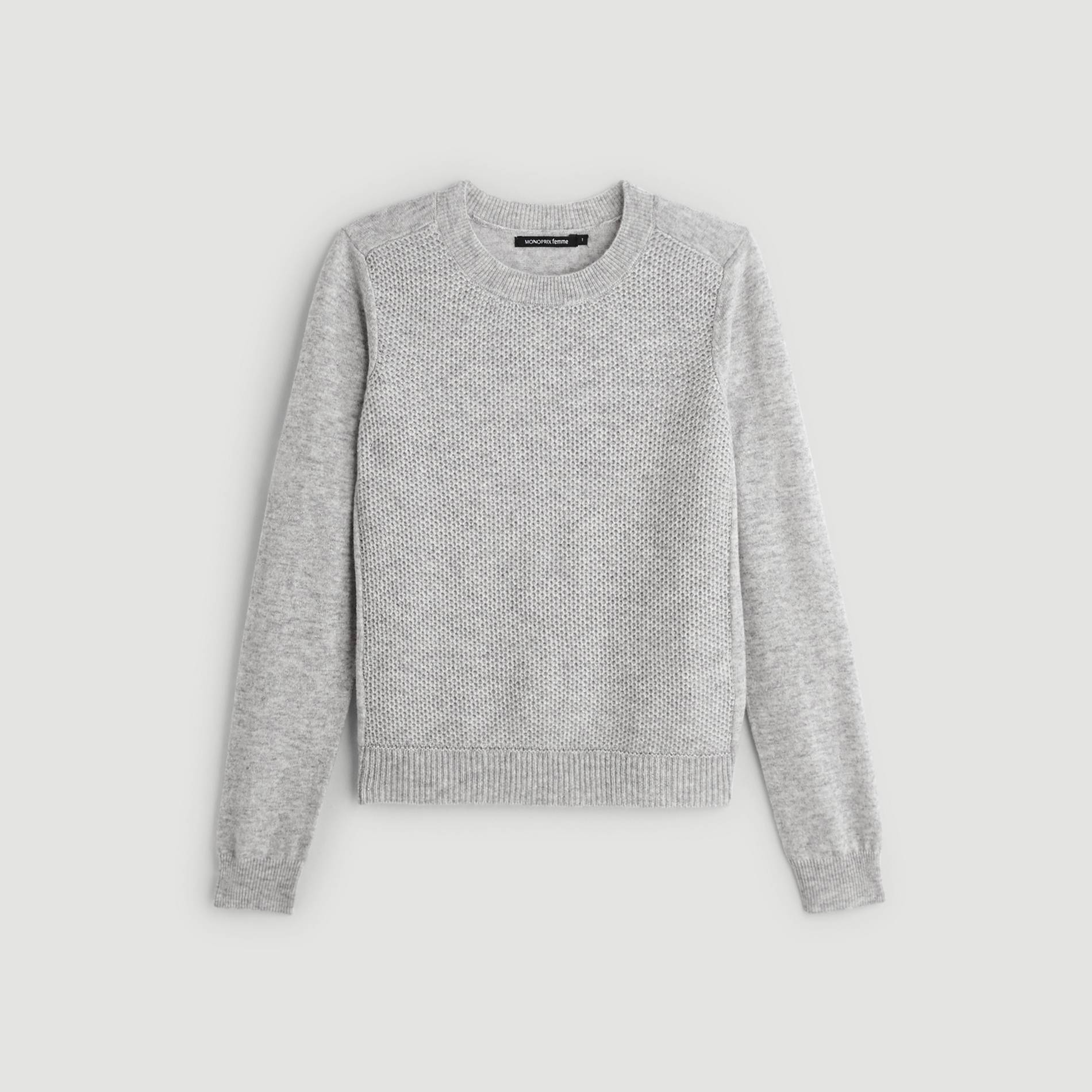 Pull en laine majoritaire, Perle, large image number 2.0