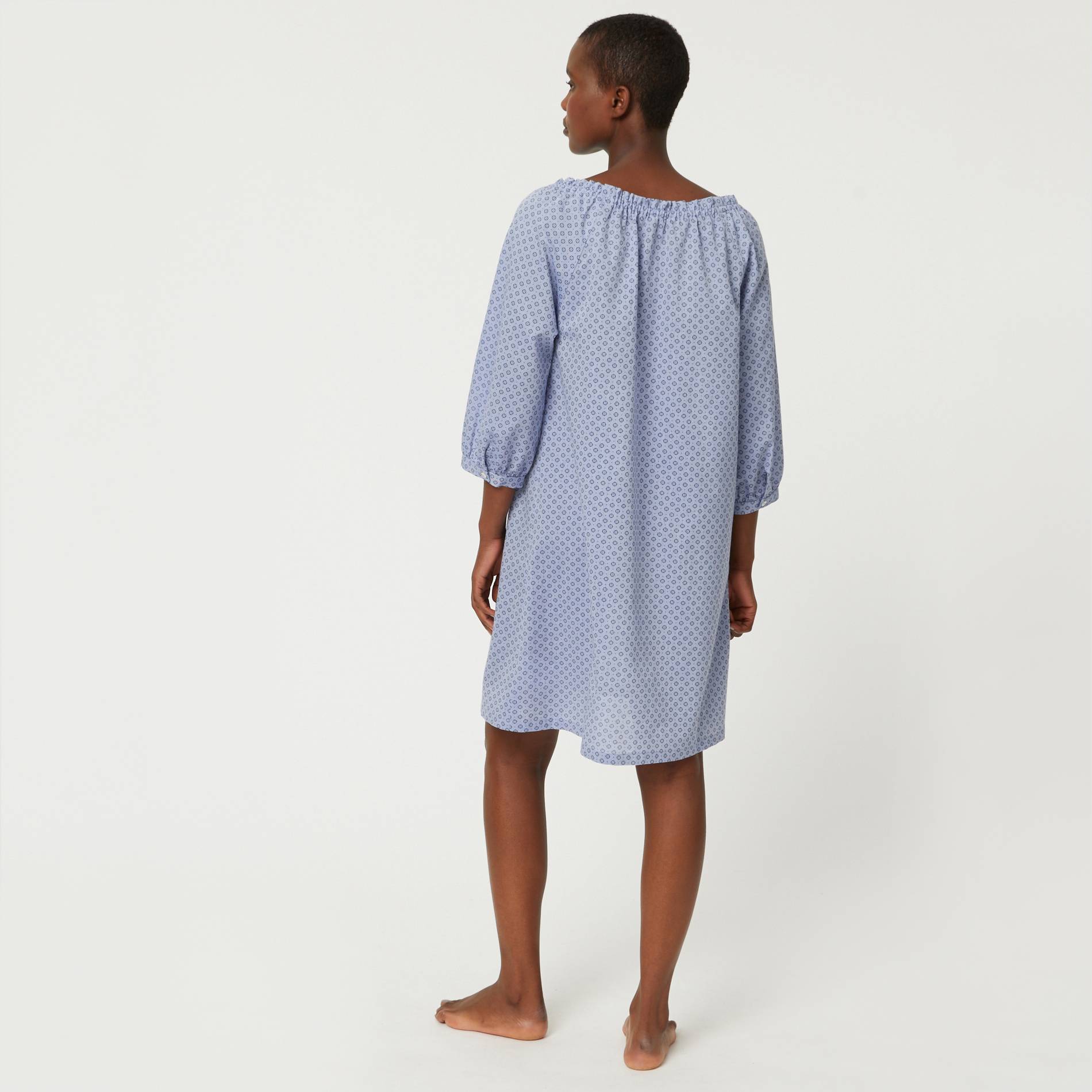 Chemise de nuit imprimee en chambray, Bleu, large image number 1