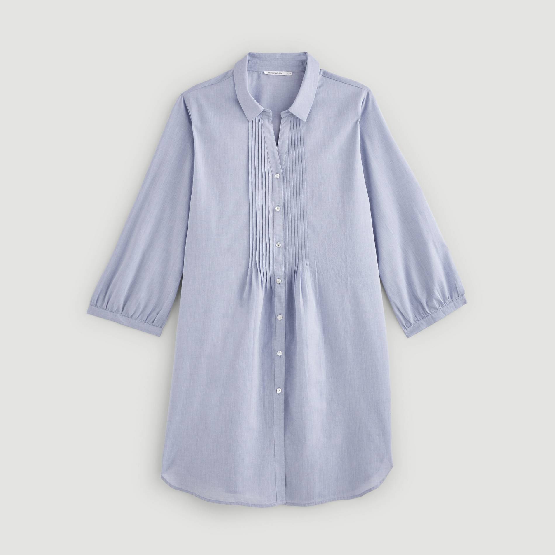 Chemise de nuit manches 3/4 en chambray, Bleu pâle, large image number 2