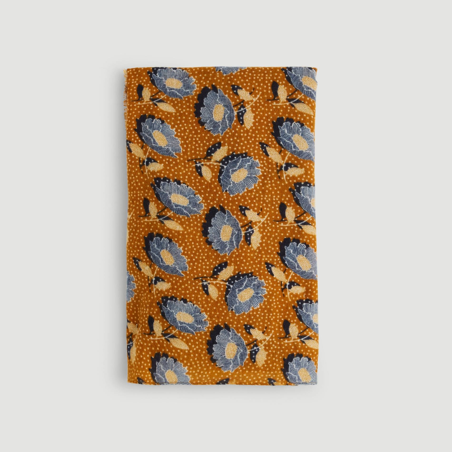 Echarpe imprime fleurs, Safran, large image number 1