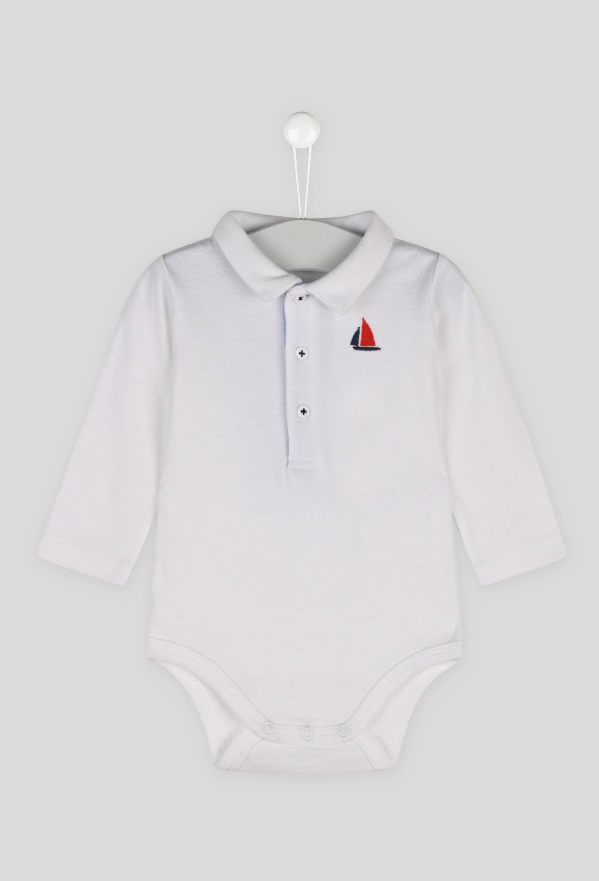 Body avec broderie en coton BIO, Oeko-Tex, Blanc, large image number 0