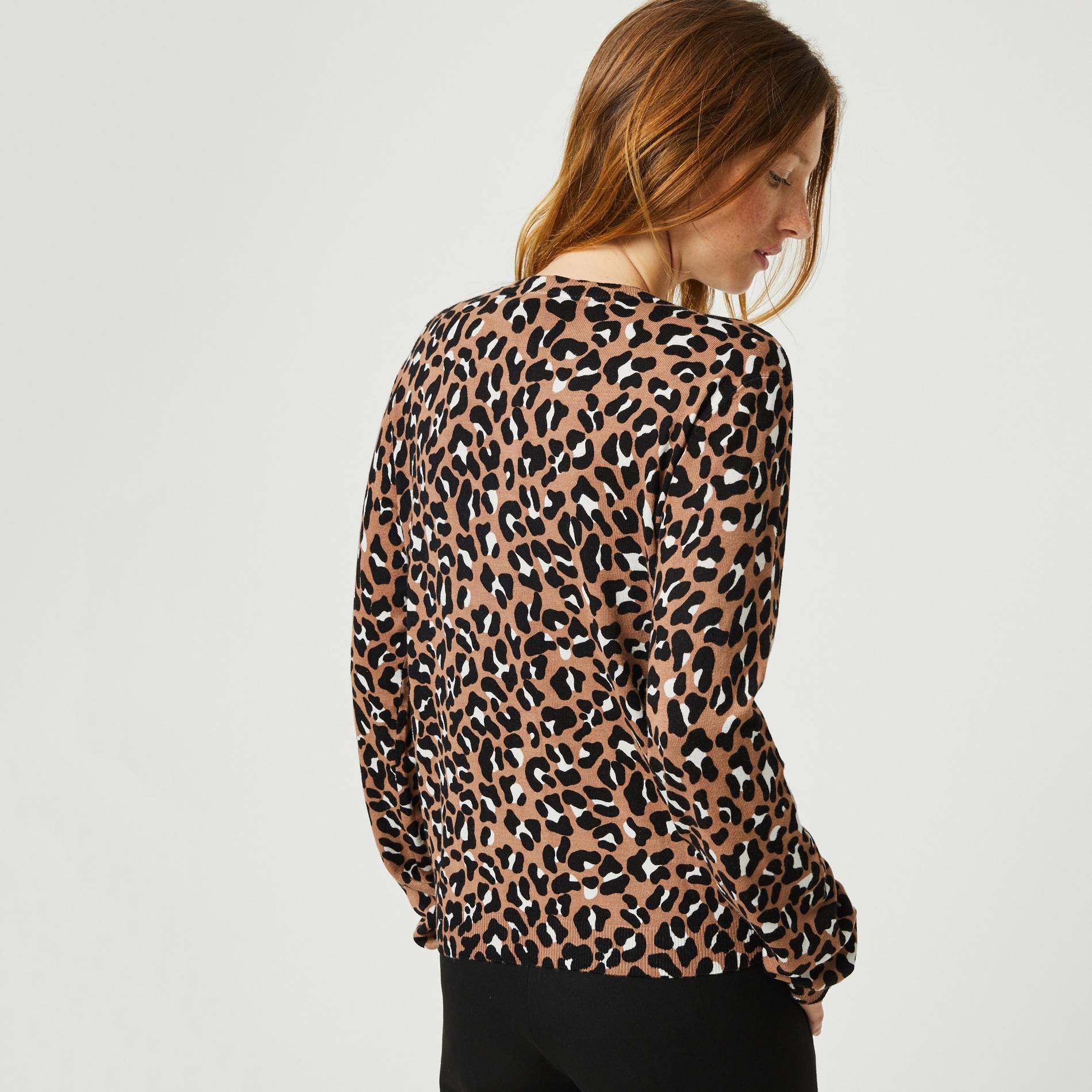 Cardigan imprime animalier, Brun clair, large image number 1.0