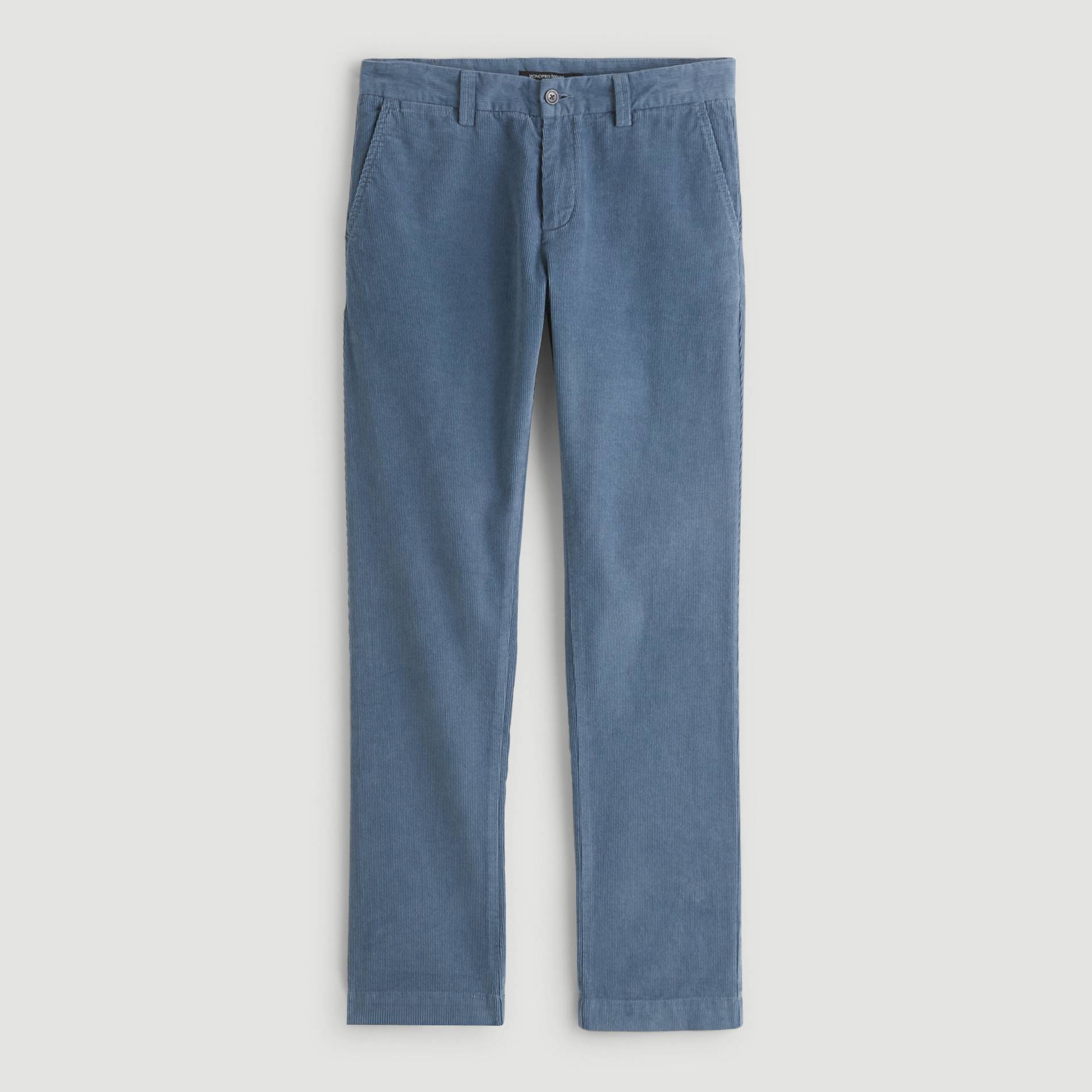 Pantalon slack velours, Bleu canard, large image number 2.0