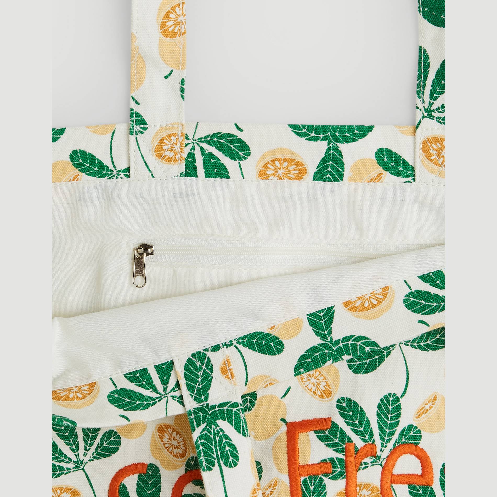 Tote bag imprime fruits, Blanc, large image number 2.0
