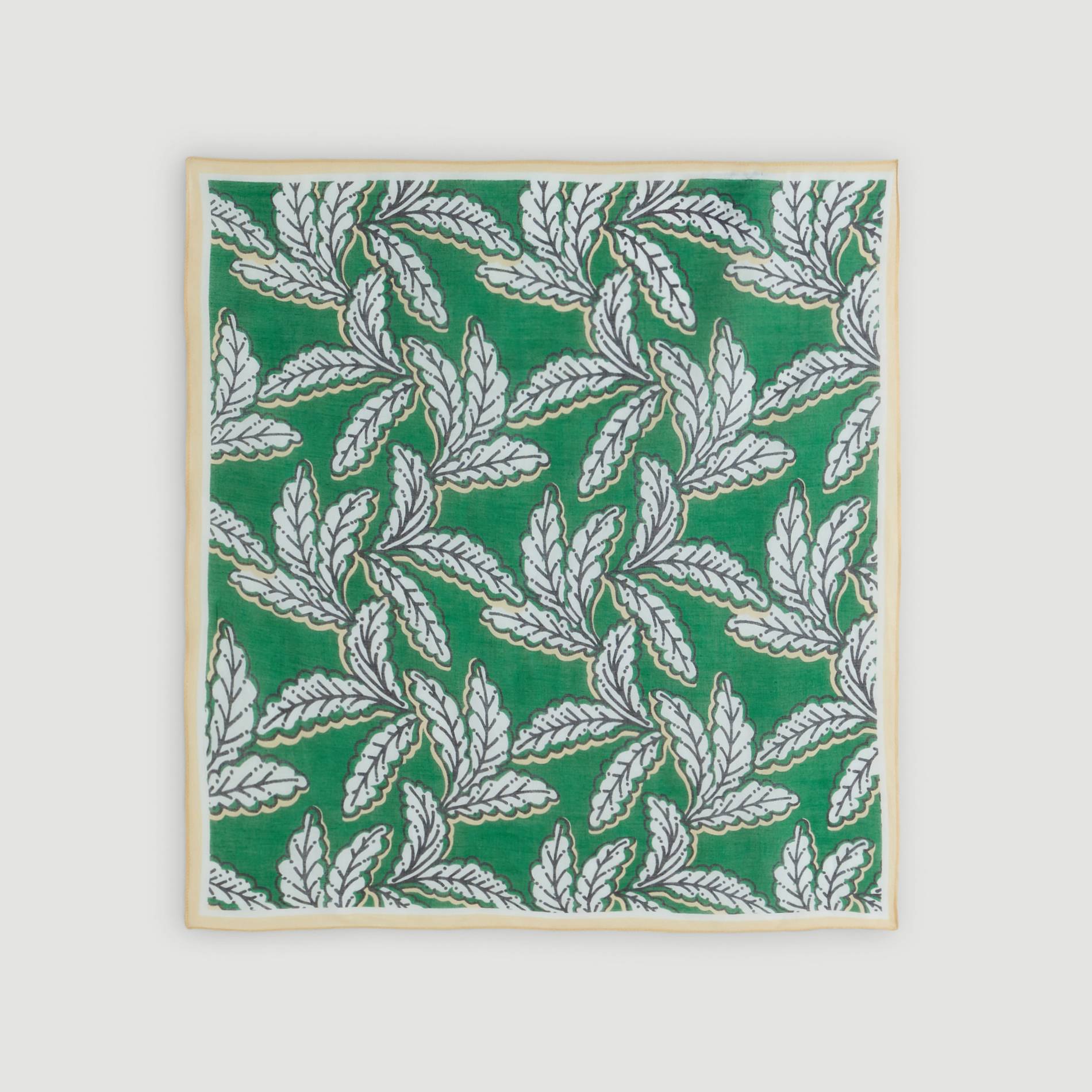 Bandana en coton imprime feuilles, Vert, large image number 1